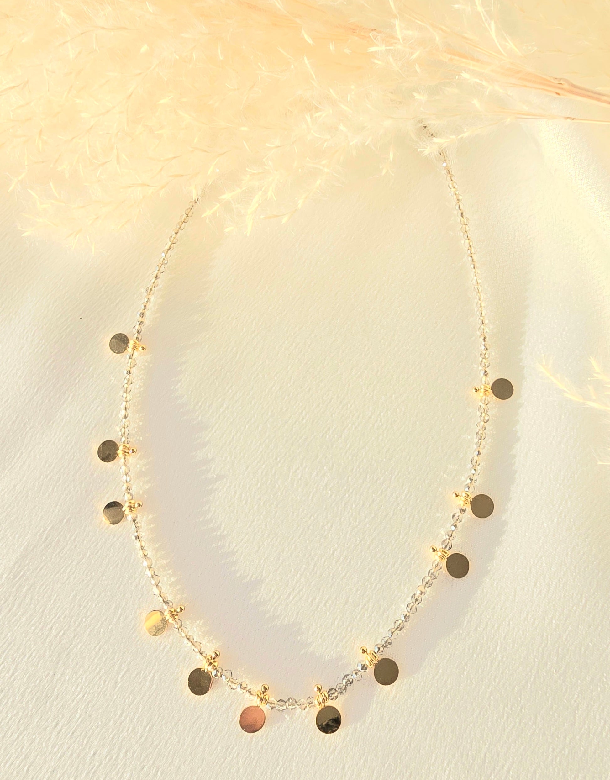 Collier EMILIE - Choker Pâtes de Verre Colorées & Pampilles Acier Inoxydable Or et Ame Bijoux