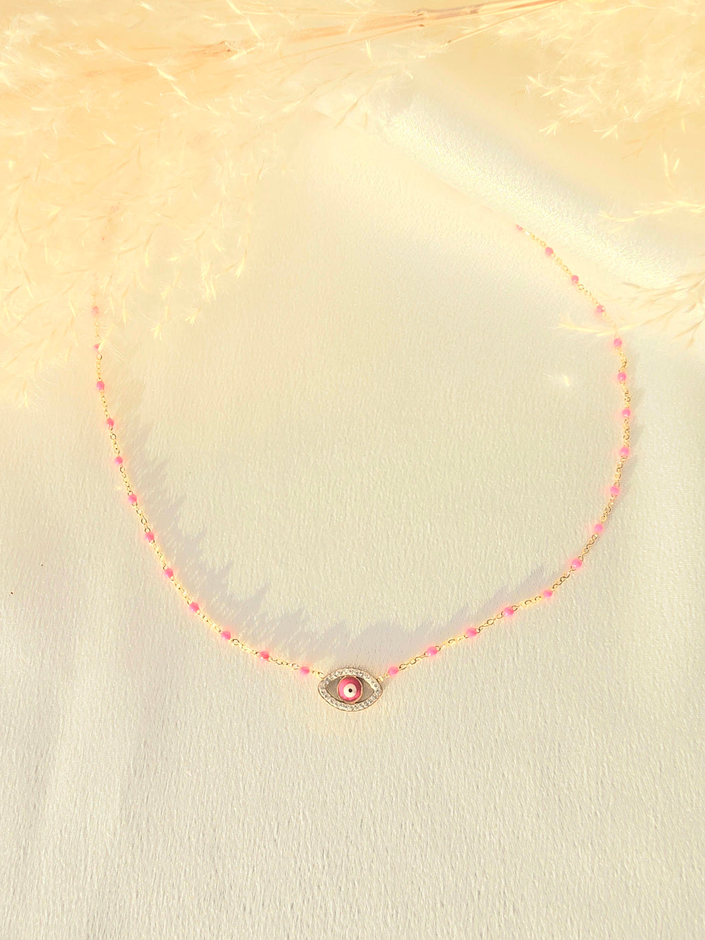 Collier JESS- Œil Tunisien Protecteur & Acier Inoxydable | Talisman Or et Ame Bijoux