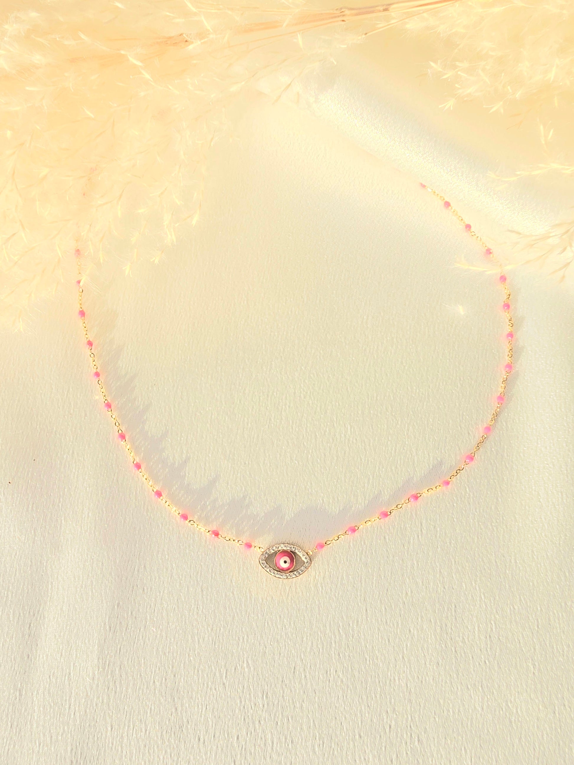 Collier JESS- Œil Tunisien Protecteur & Acier Inoxydable | Talisman Or et Ame Bijoux