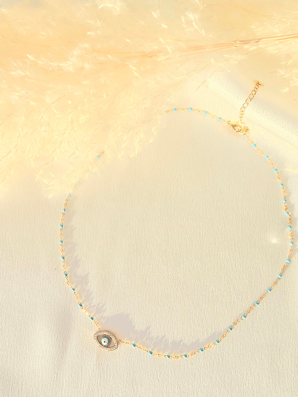 Collier JESS- Œil Tunisien Protecteur & Acier Inoxydable | Talisman Or et Ame Bijoux