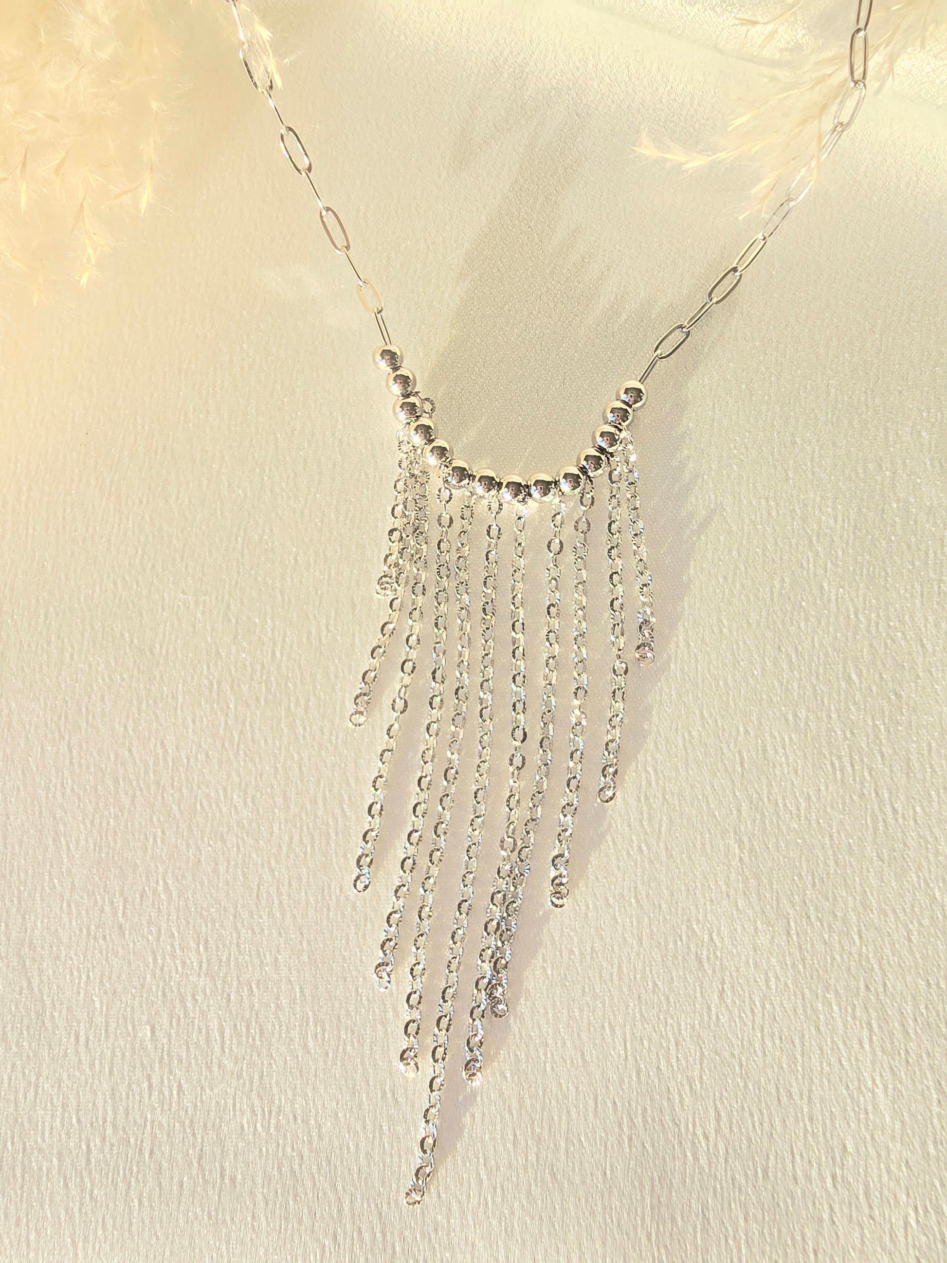 Collier Marjorie - Collier de Soirée Chaînettes & Perles Acier Inoxydable Or et Ame Bijoux