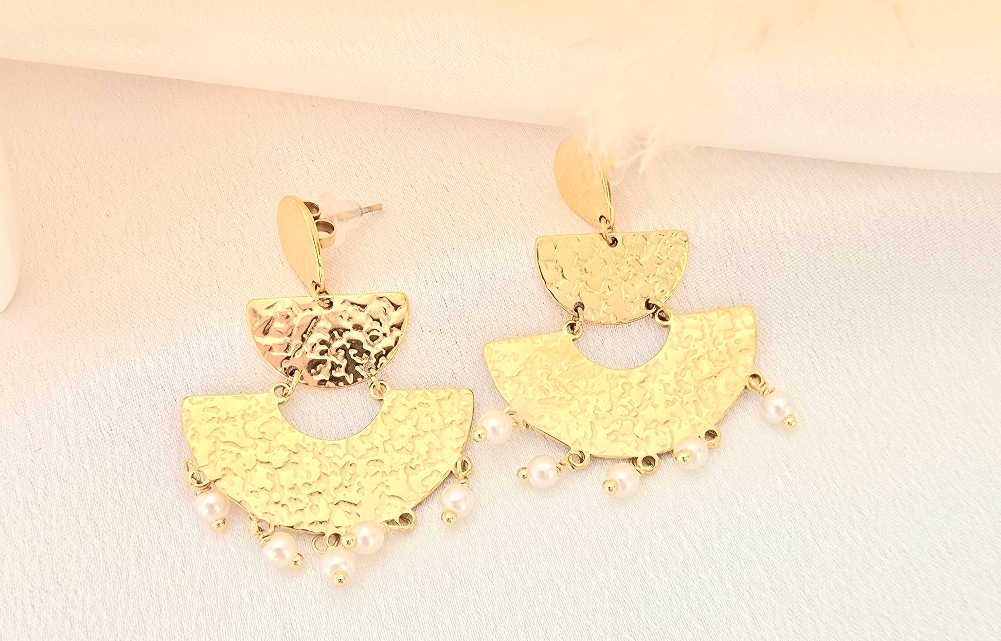 Boucles d'oreilles Wanda  - Créoles Tressées Dorées Acier Inoxydable | Bohème Or et Ame Bijoux