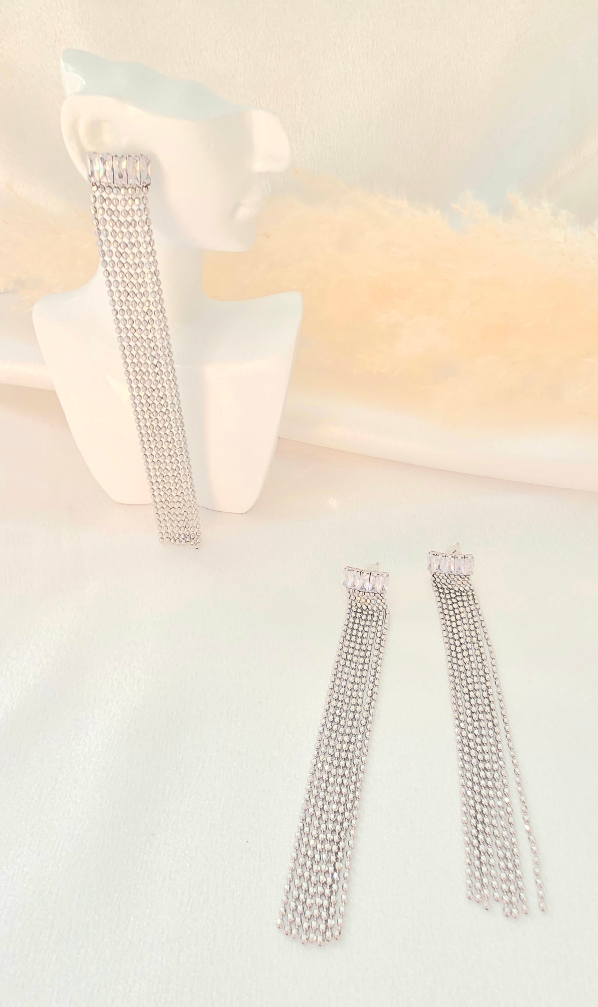 Boucles d'oreilles Lidwin  - Franges Romantiques Acier Inoxydable | Bohème Or et Ame Bijoux