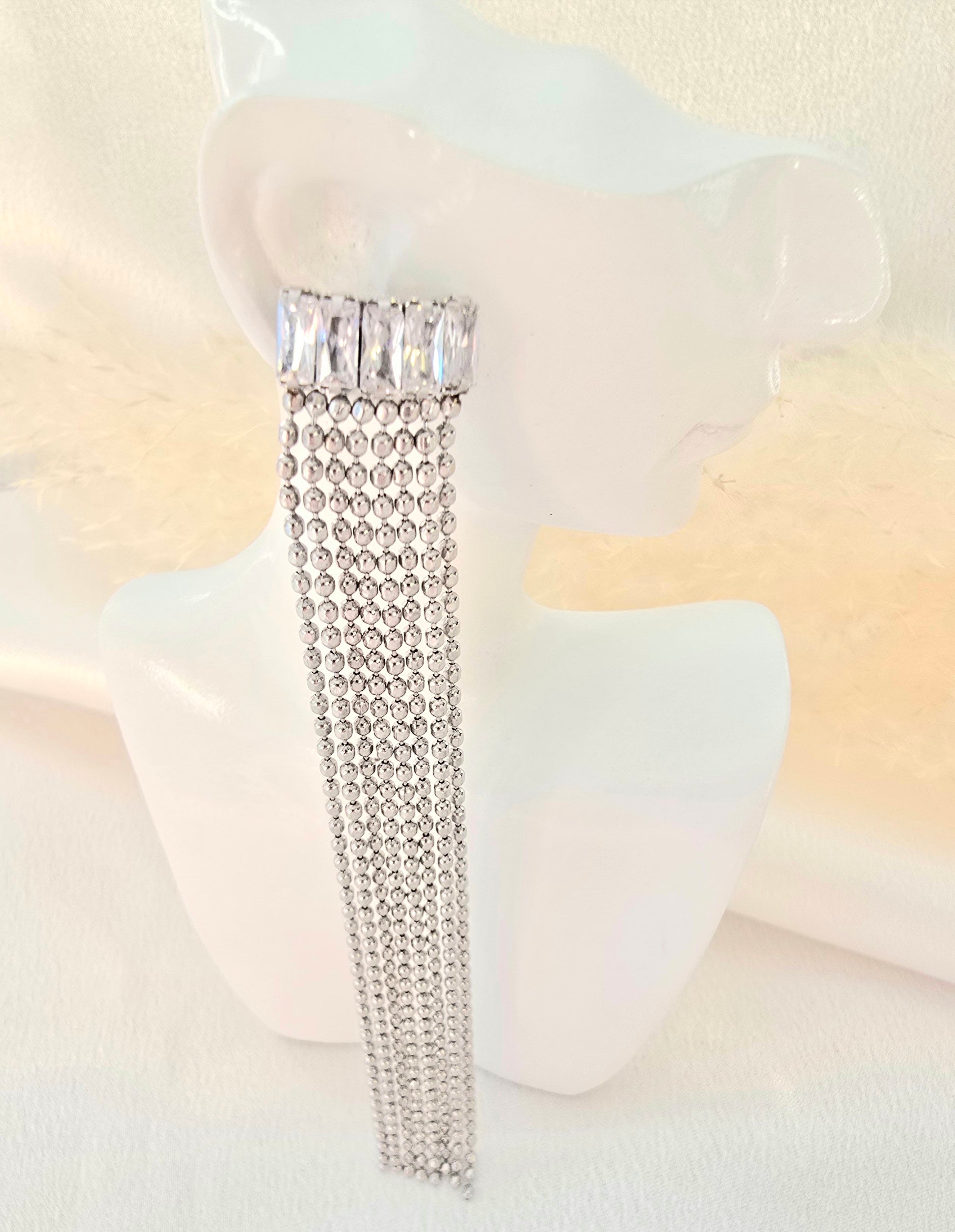 Boucles d'oreilles Lidwin  - Franges Romantiques Acier Inoxydable | Bohème Or et Ame Bijoux