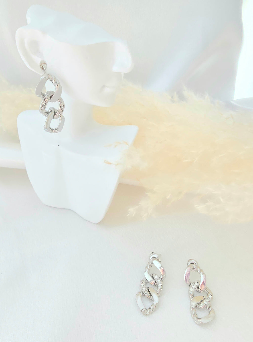Boucles d'oreilles Cali TRiple Anneau Zirconium - Or et Ame Bijoux