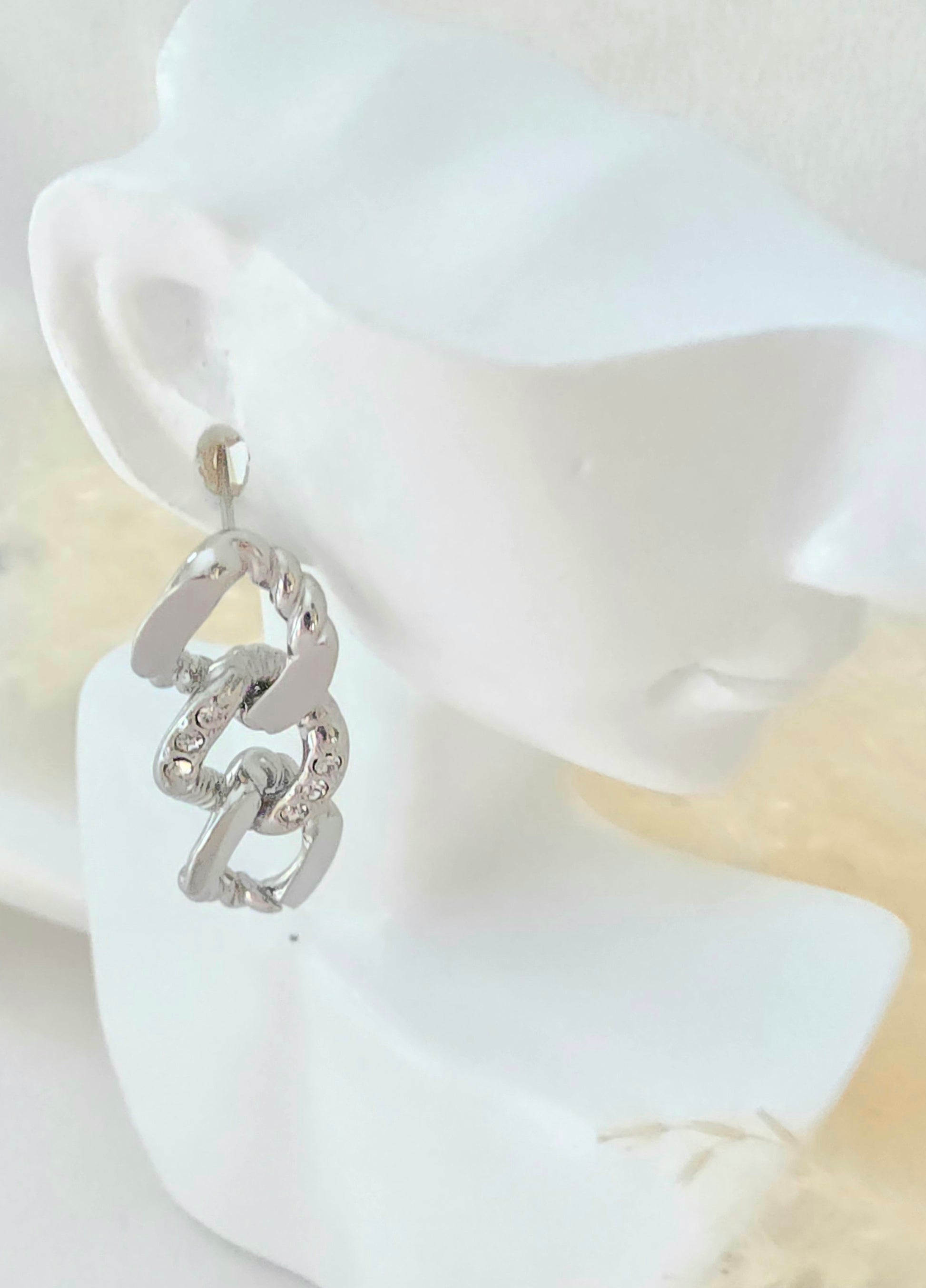 Boucles d'oreilles Cali TRiple Anneau Zirconium - Or et Ame Bijoux