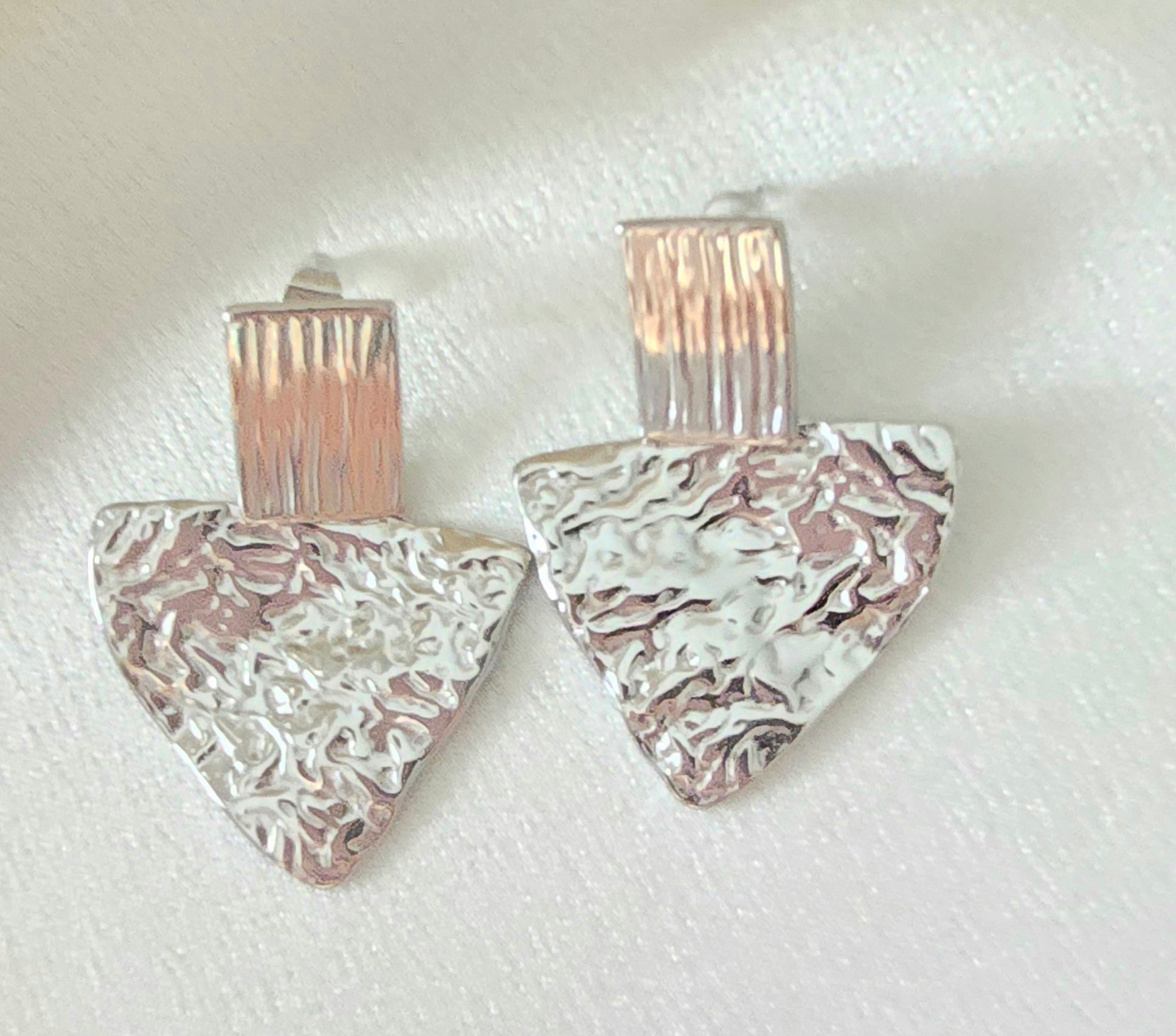 Boucles d'oreilles Jessi - Puces Géométriques Graphiques Acier Inoxydable Or et Ame Bijoux