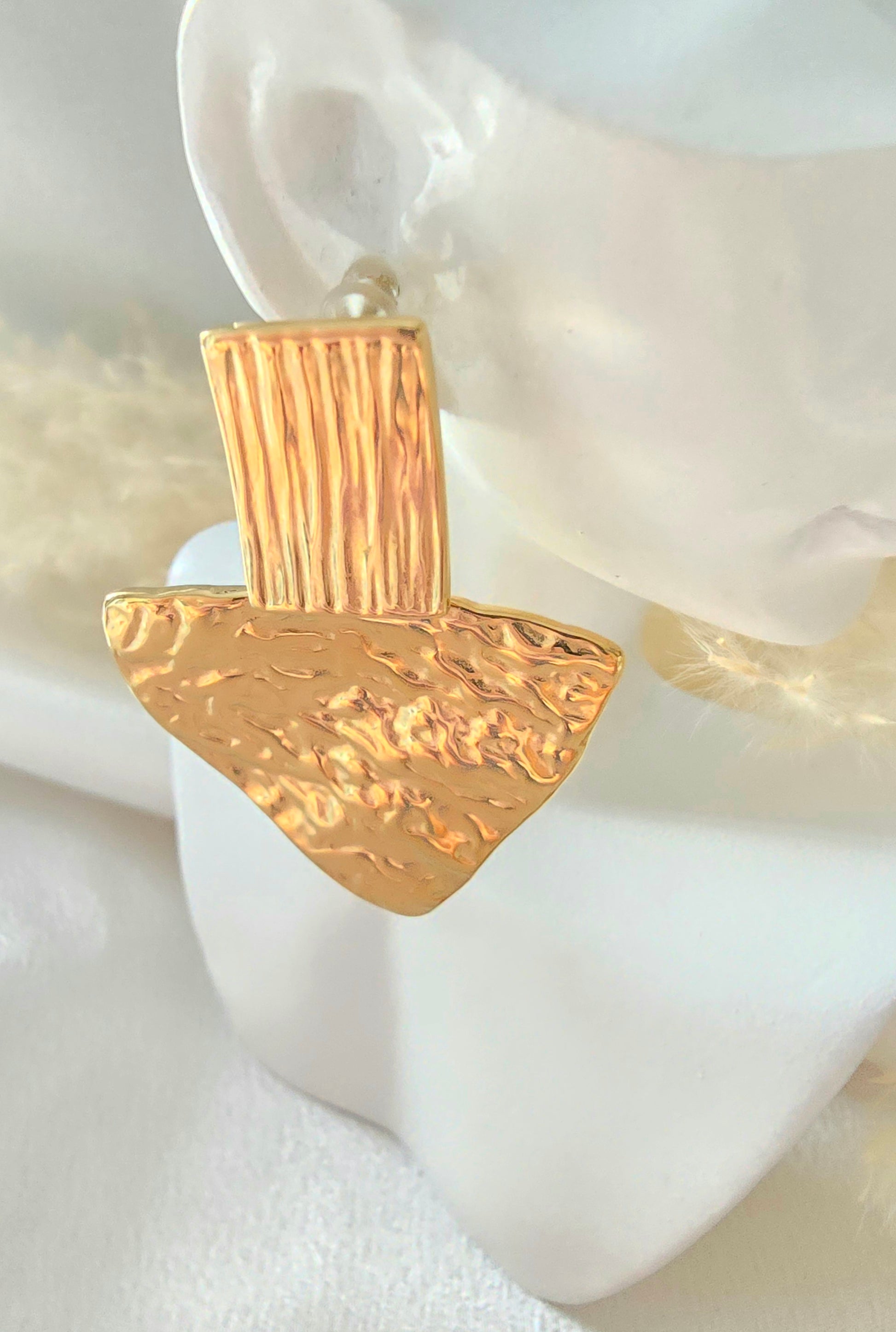 Boucles d'oreilles Jessi - Puces Géométriques Graphiques Acier Inoxydable Or et Ame Bijoux