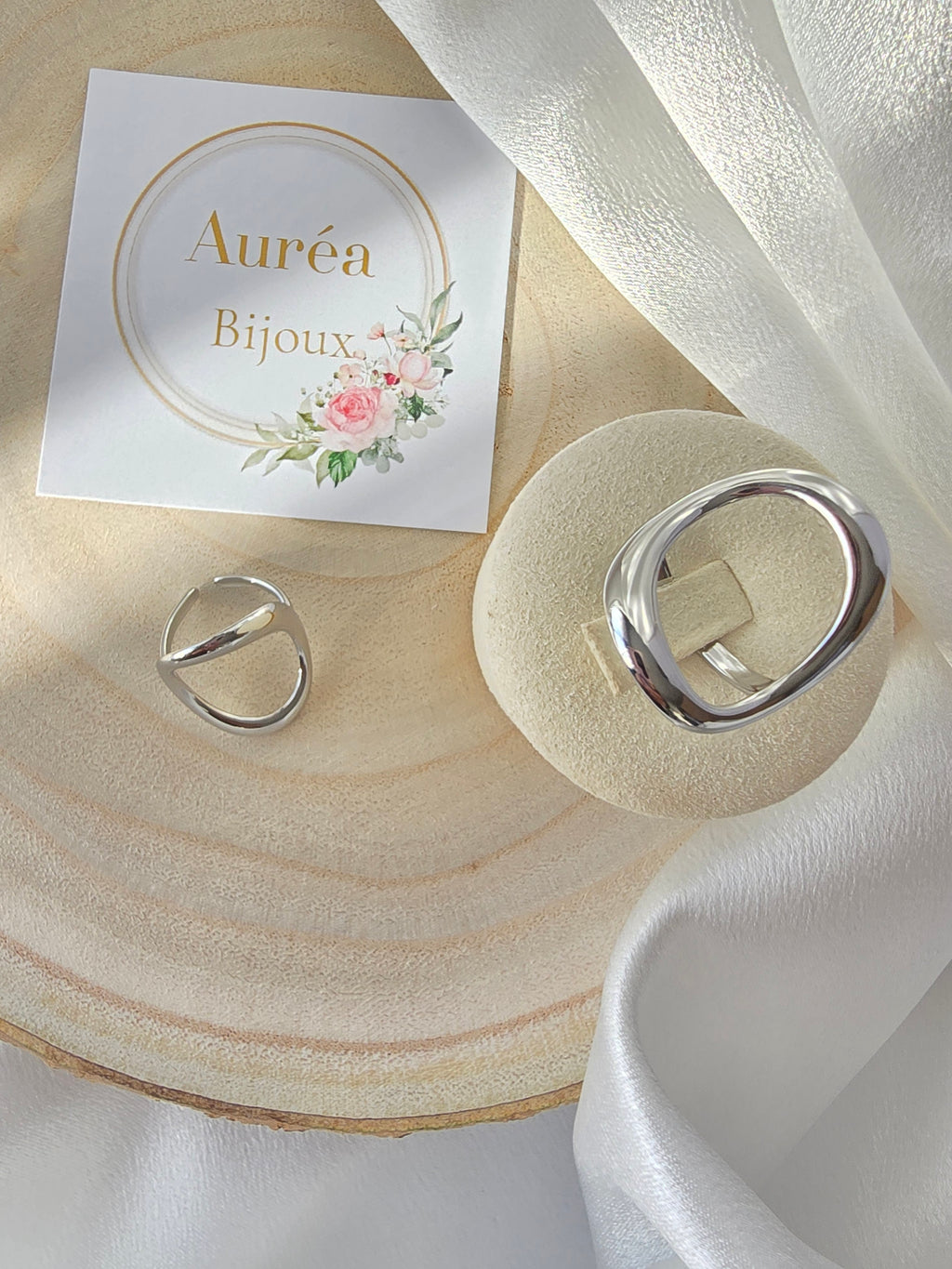 Bague AZIA Large Minimaliste - Anneau Acier Inoxydable doré ou argenté | Or et Ame Bijoux