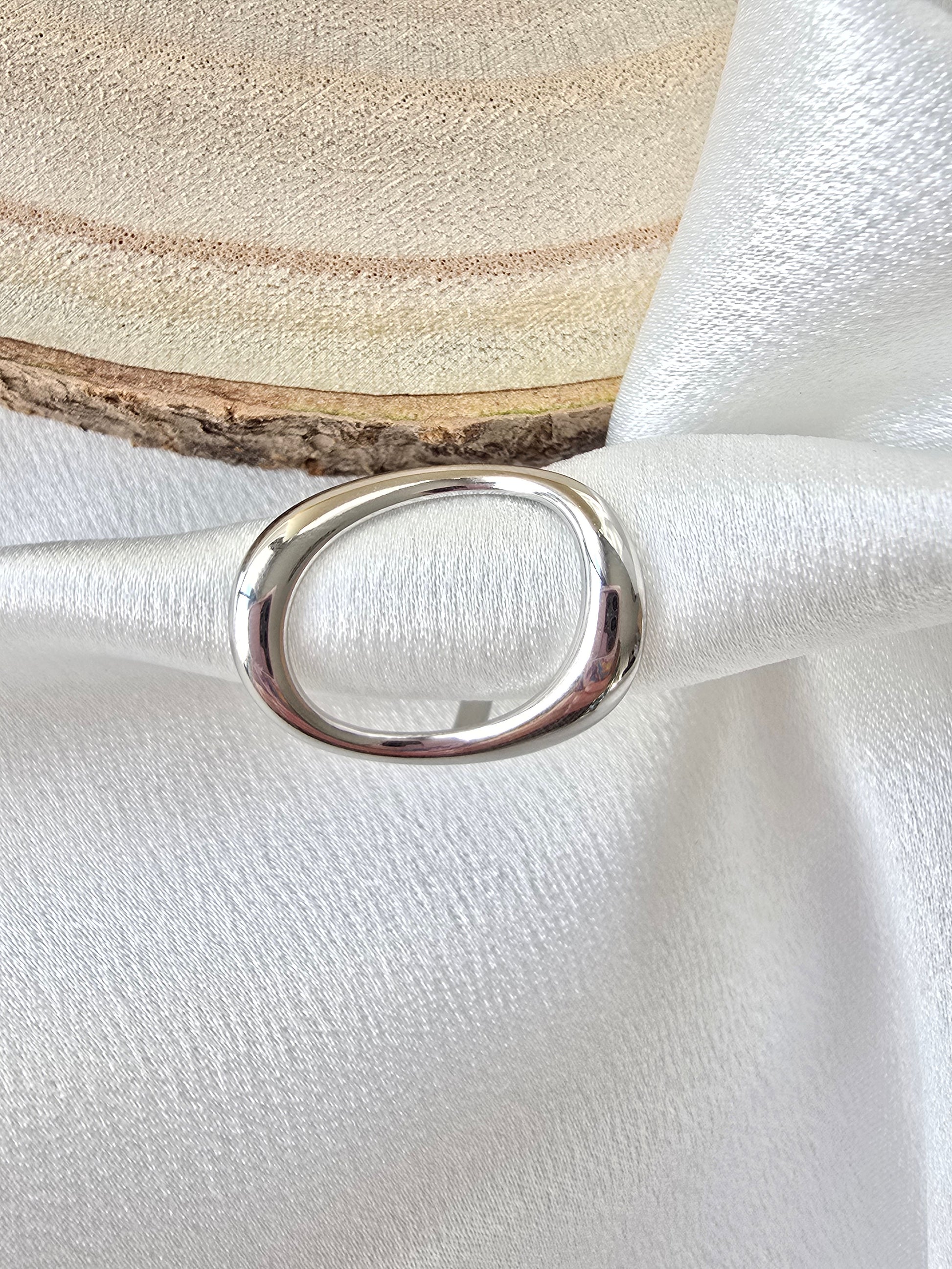Bague AZIA Large Minimaliste - Anneau Acier Inoxydable doré ou argenté | Or et Ame Bijoux