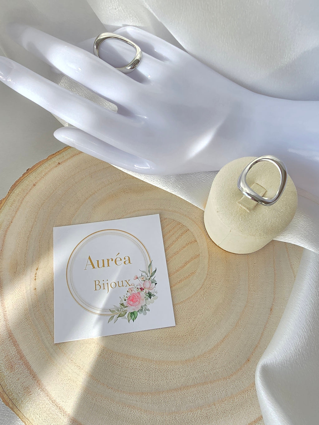 Bague AZIA Large Minimaliste - Anneau Acier Inoxydable doré ou argenté | Or et Ame Bijoux