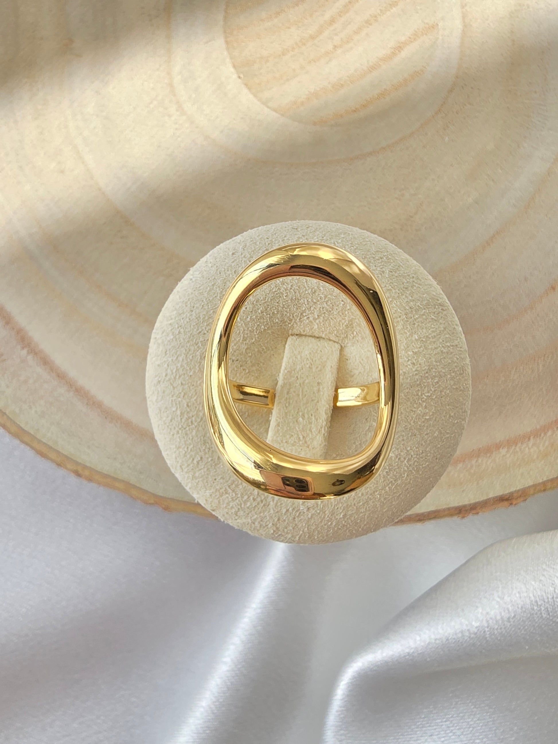 Bague AZIA Large Minimaliste - Anneau Acier Inoxydable doré ou argenté | Or et Ame Bijoux