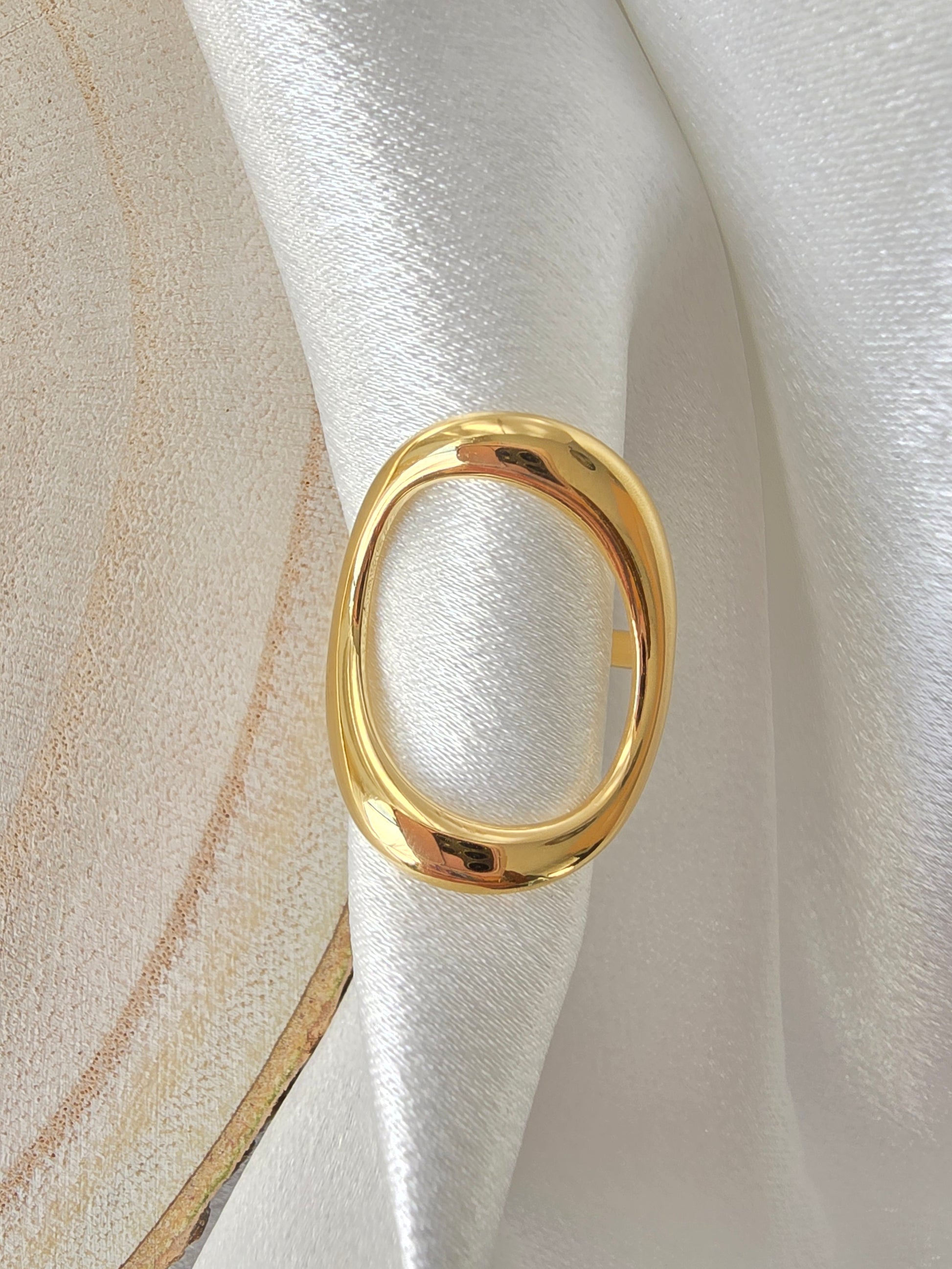 bague ajustable acier inoxydable dorée et argenté
