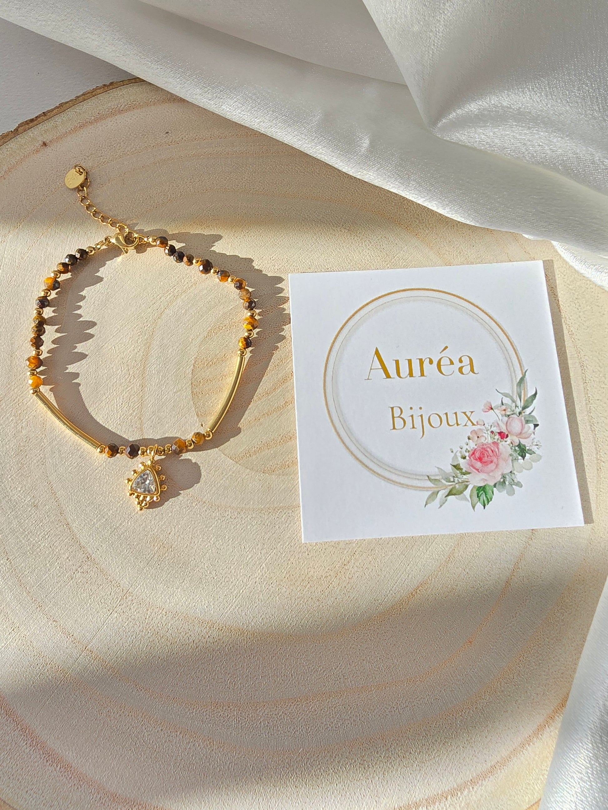 Bracelet NANCY - Ethnique Doré Pierres Naturelles  | Or et Ame Bijoux