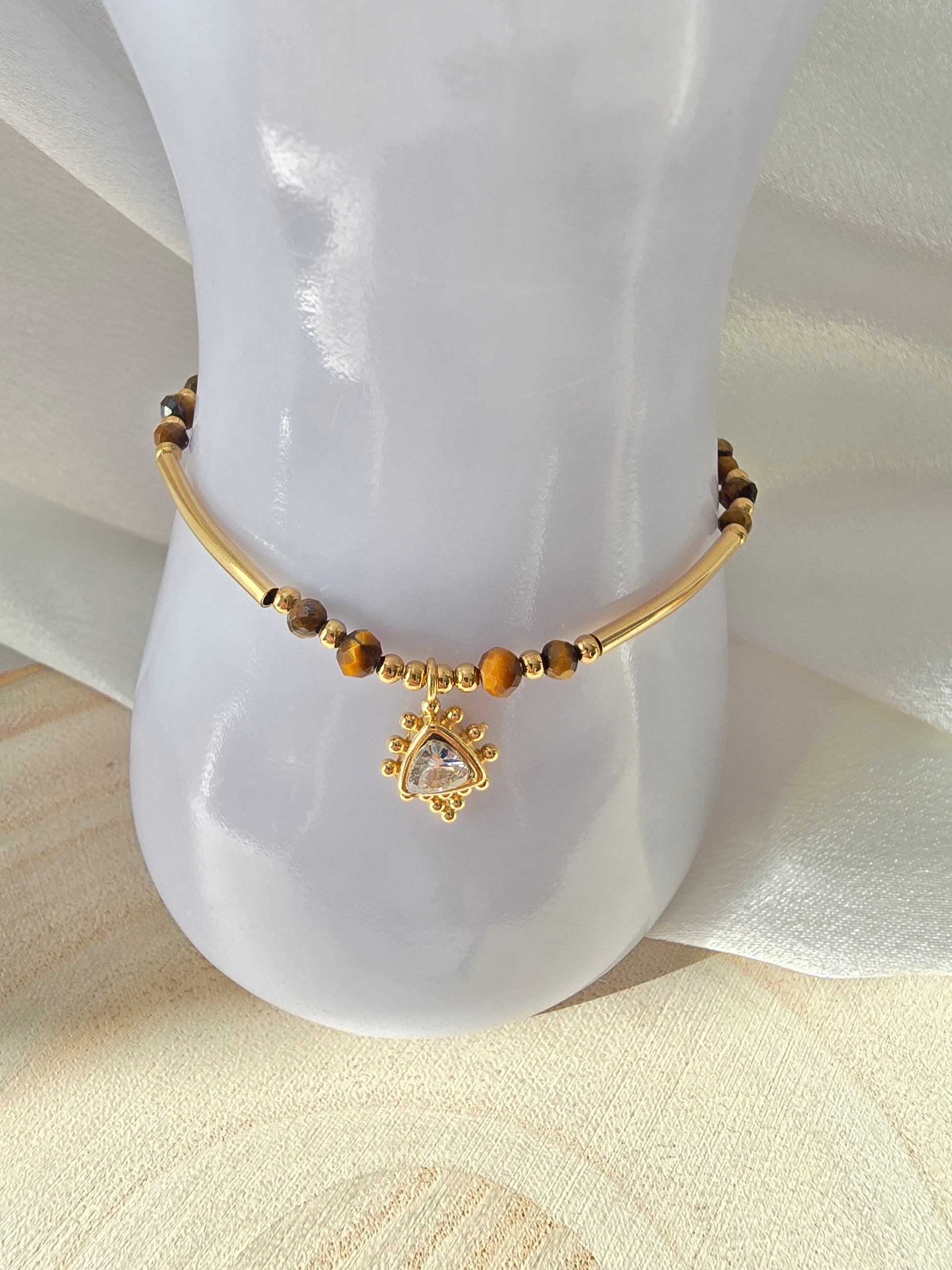 Bracelet NANCY - Ethnique Doré Pierres Naturelles  | Or et Ame Bijoux