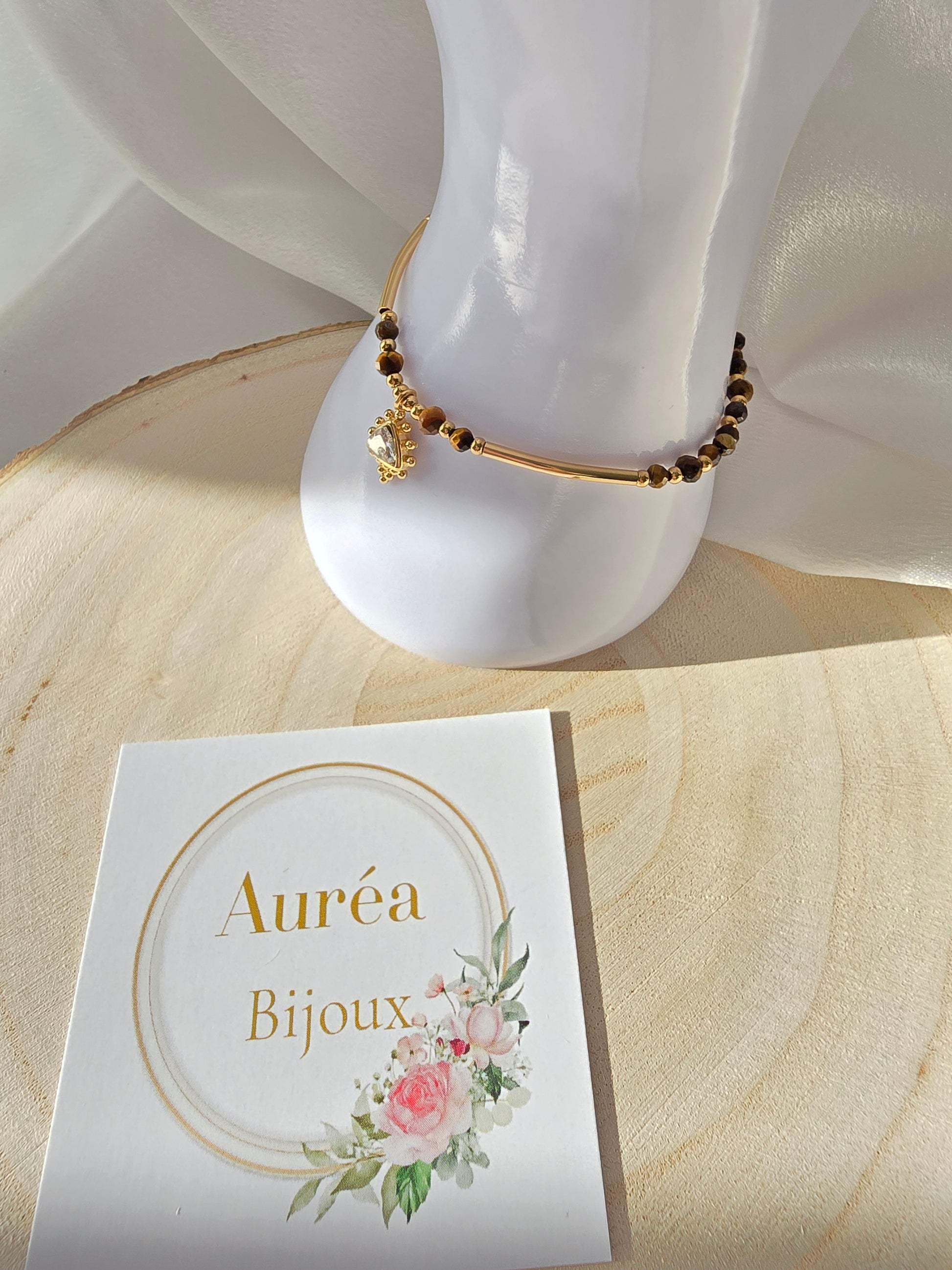 Bracelet NANCY - Ethnique Doré Pierres Naturelles  | Or et Ame Bijoux