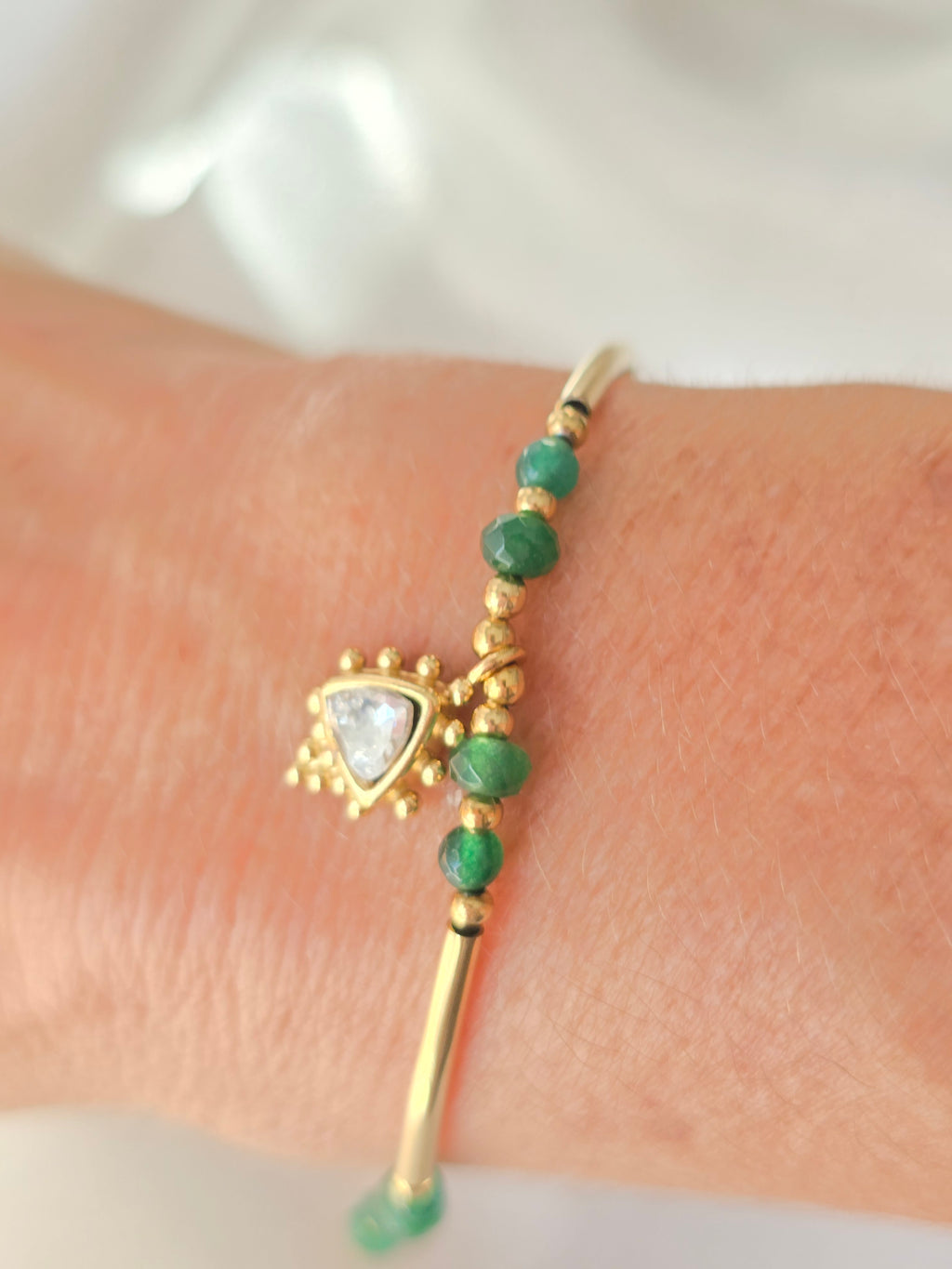 Bracelet NANCY - Ethnique Doré Pierres Naturelles  | Or et Ame Bijoux