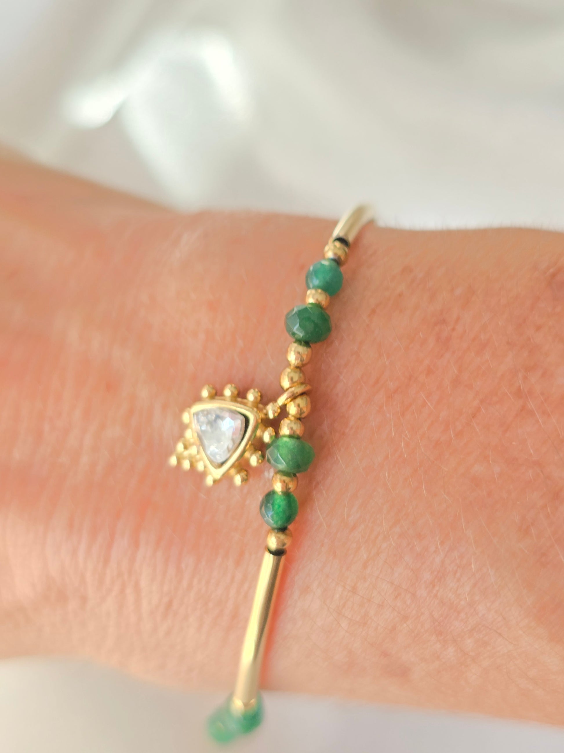 Bracelet NANCY - Ethnique Doré Pierres Naturelles  | Or et Ame Bijoux