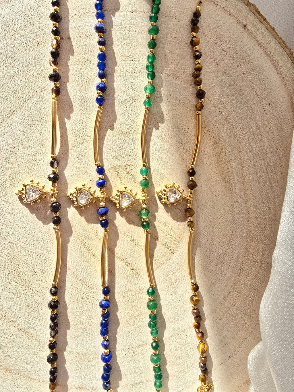 Bracelet NANCY - Ethnique Doré Pierres Naturelles  | Or et Ame Bijoux