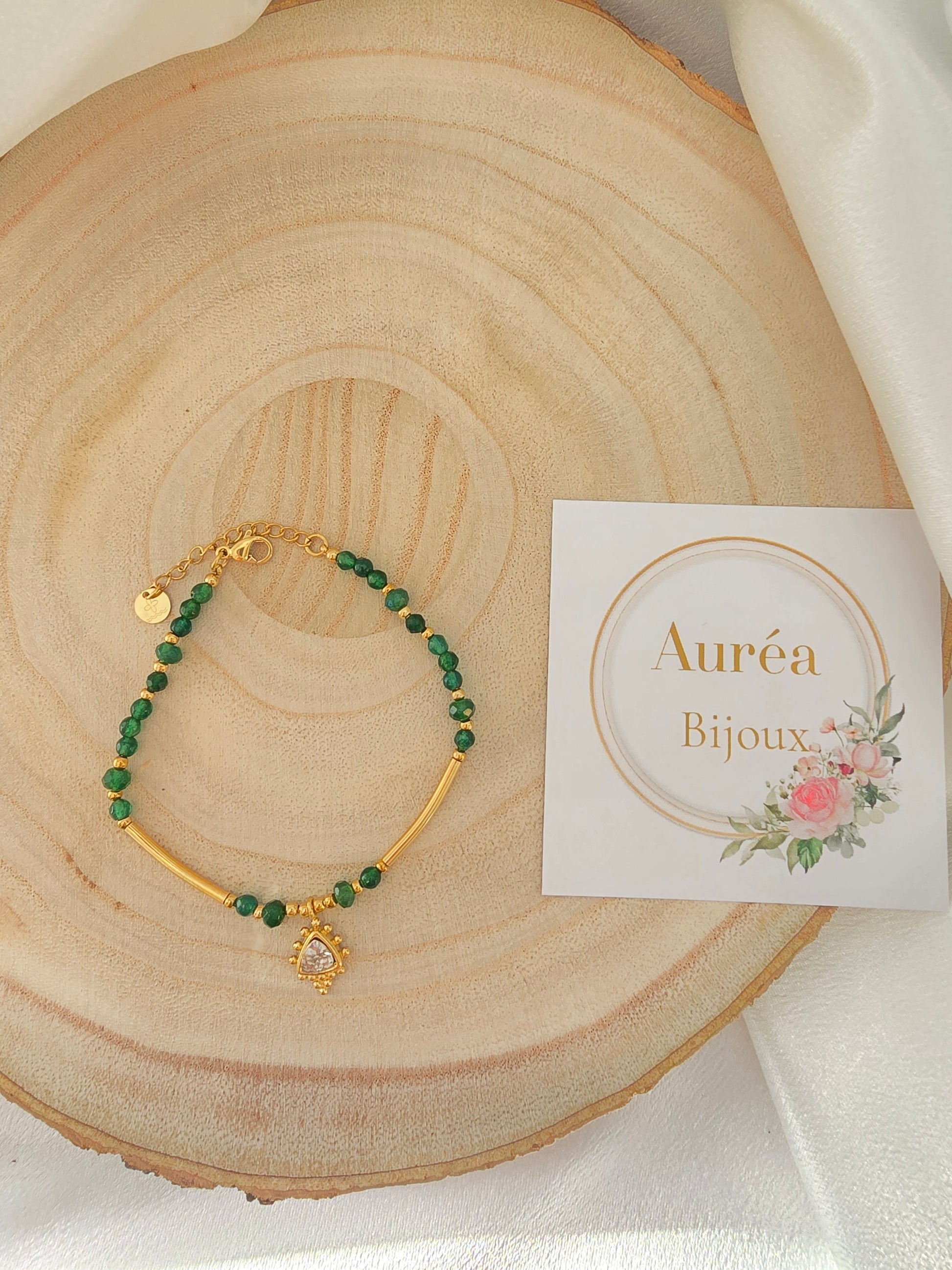 Bracelet NANCY - Ethnique Doré Pierres Naturelles  | Or et Ame Bijoux