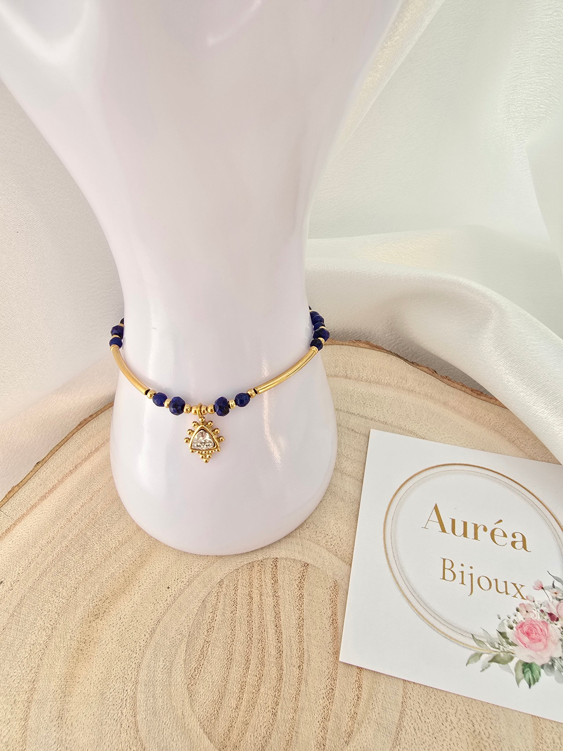 Bracelet NANCY - Ethnique Doré Pierres Naturelles  | Or et Ame Bijoux