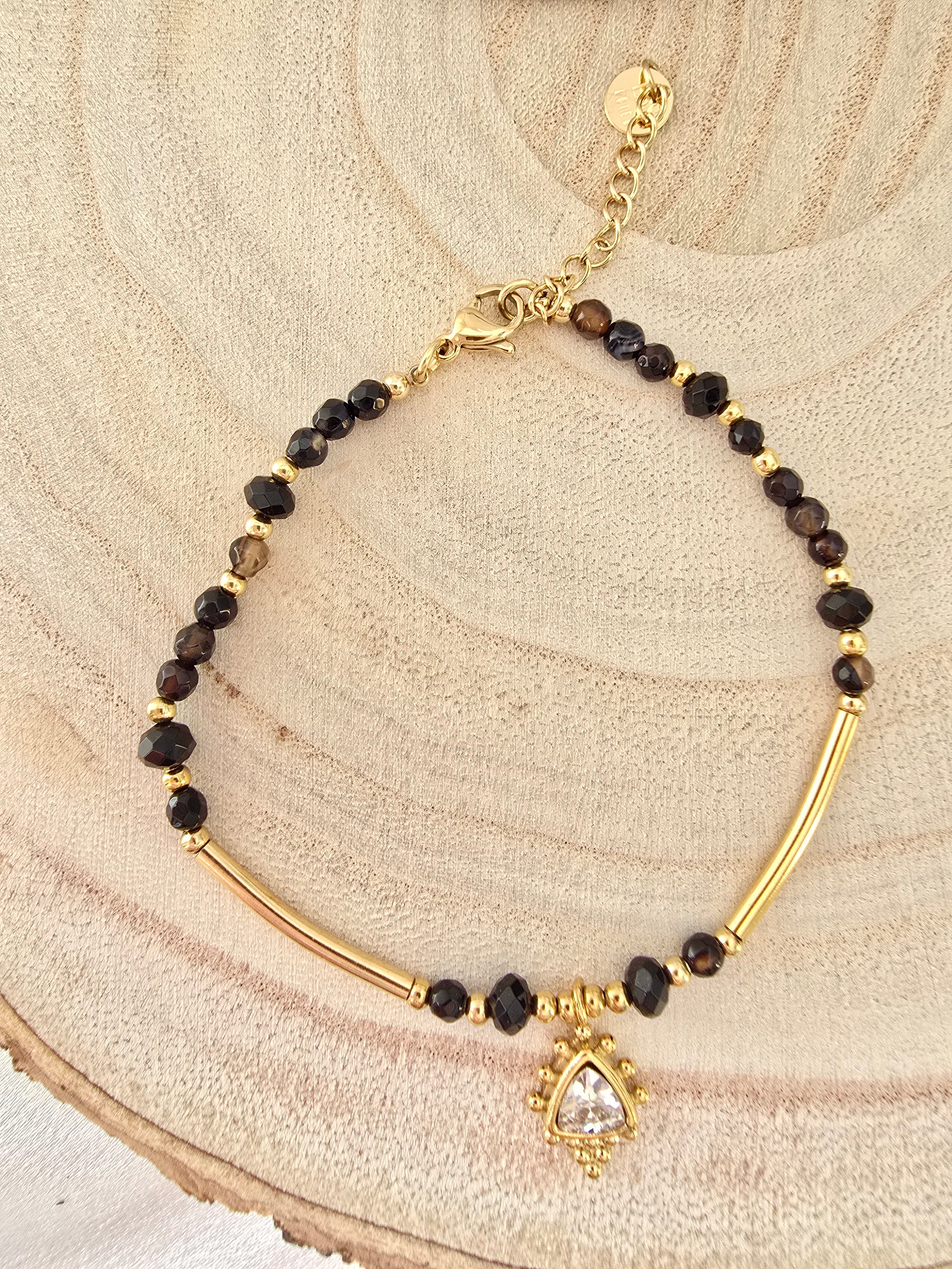 Bracelet NANCY - Ethnique Doré Pierres Naturelles  | Or et Ame Bijoux