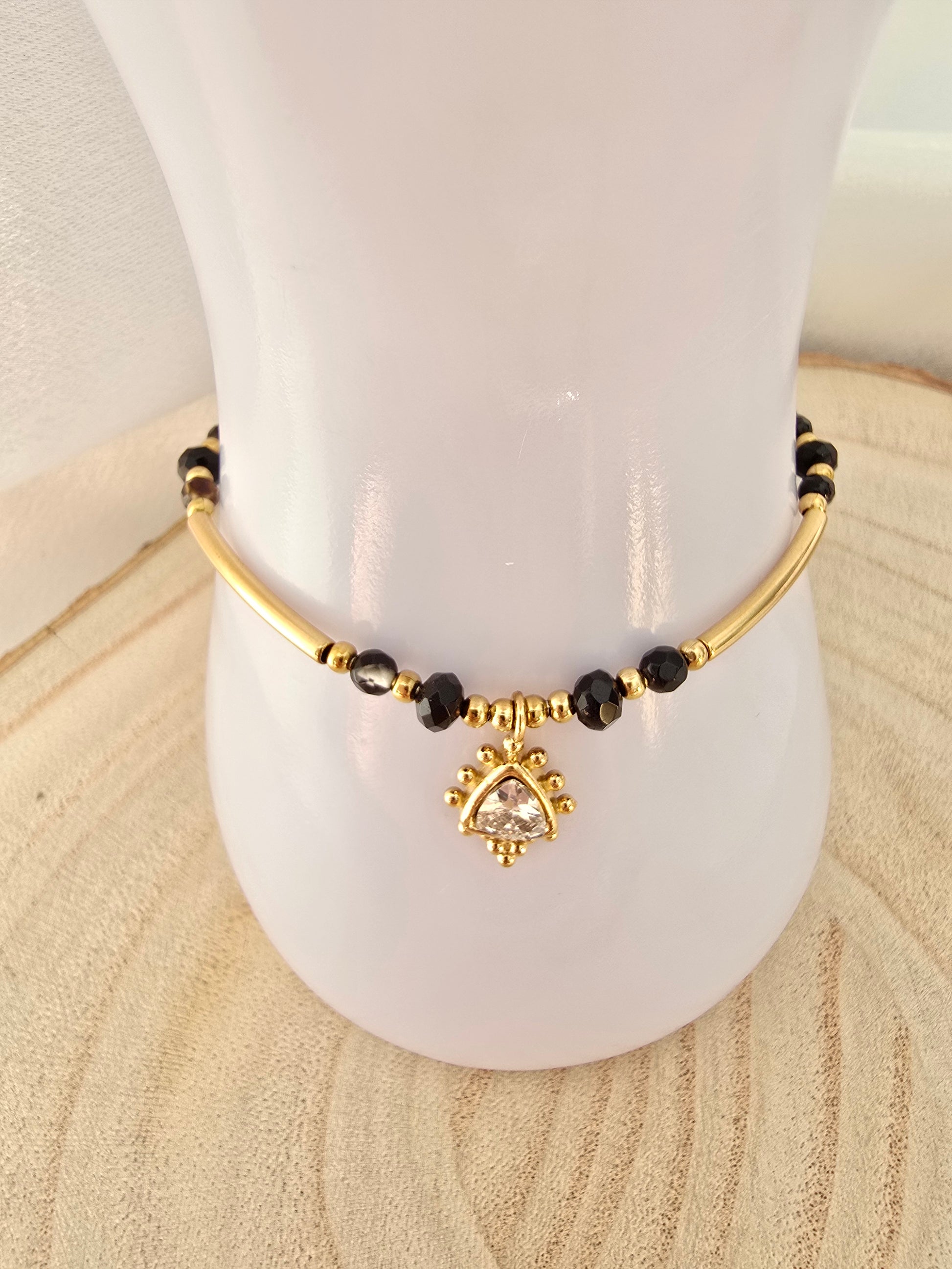 Bracelet NANCY - Ethnique Doré Pierres Naturelles  | Or et Ame Bijoux