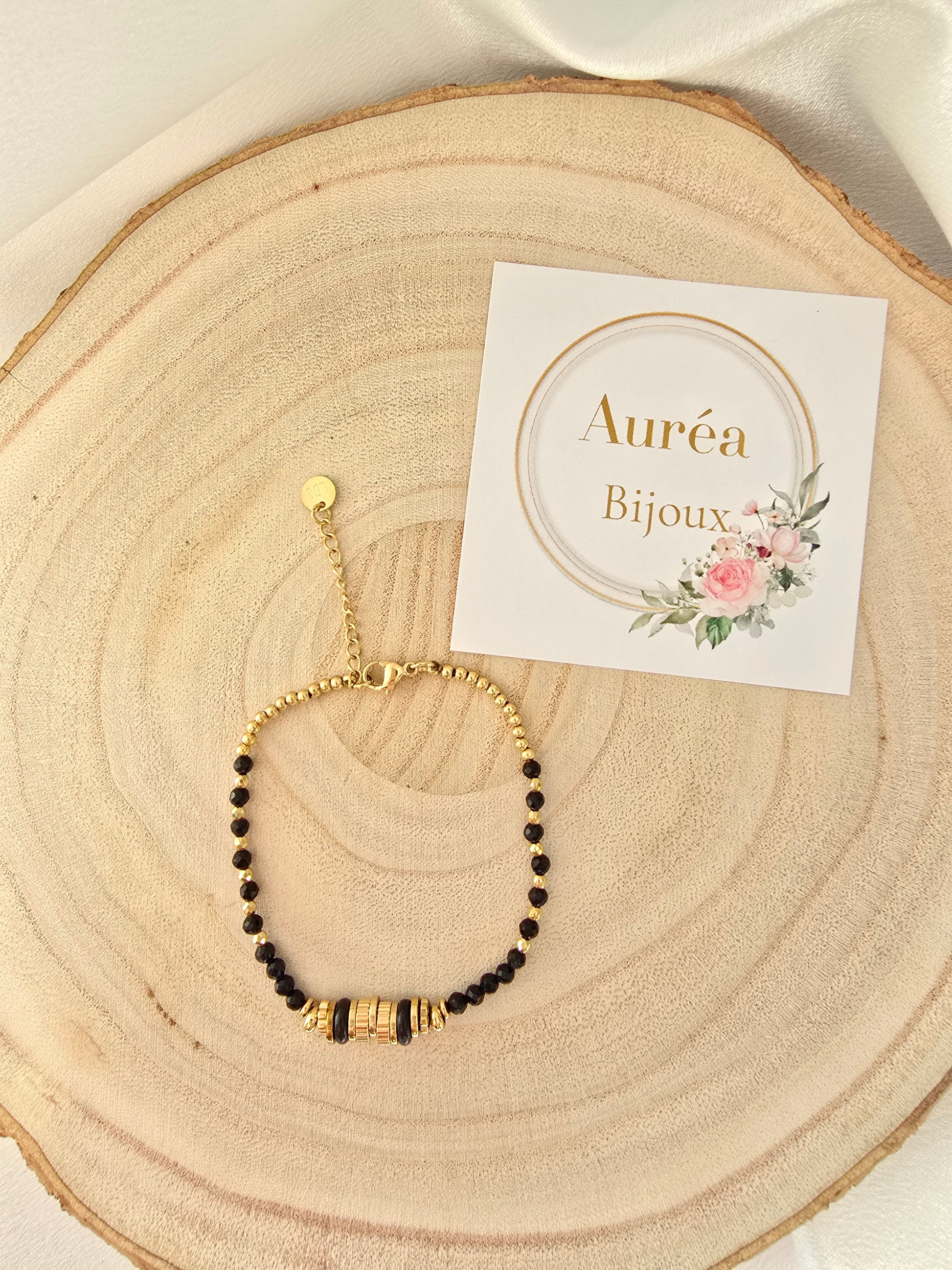 Bracelet RITA  Chaîne Serpent Pierre Naturelle Tourmaline | Or et Ame Bijoux