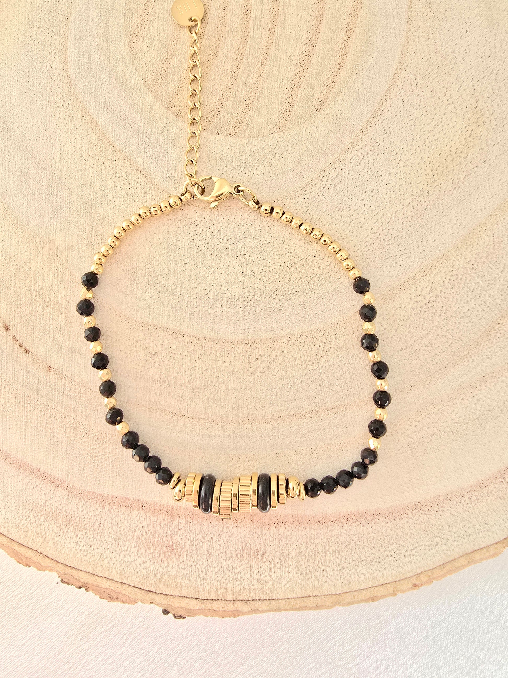 Bracelet RITA  Chaîne Serpent Pierre Naturelle Tourmaline | Or et Ame Bijoux