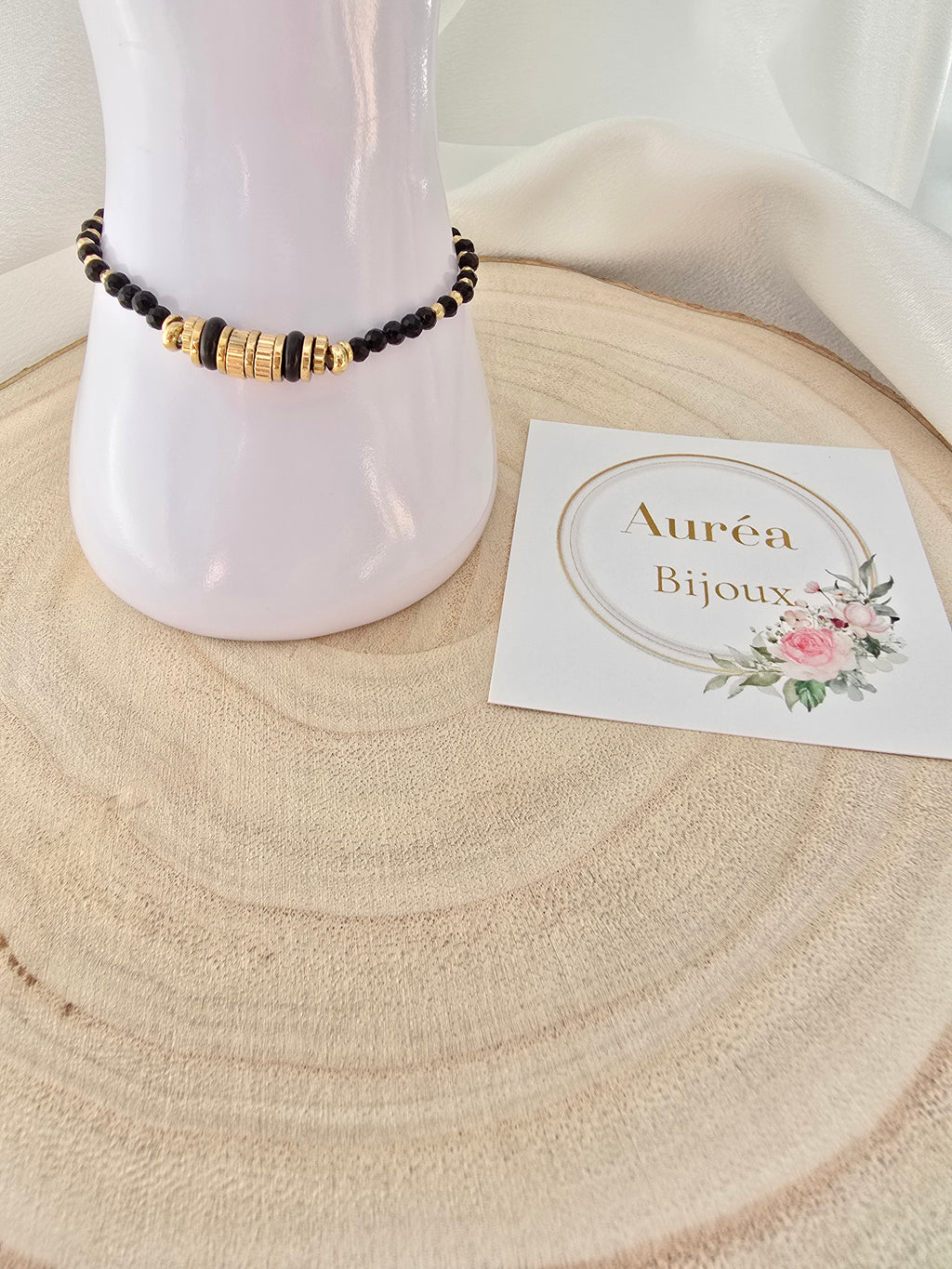 Bracelet RITA  Chaîne Serpent Pierre Naturelle Tourmaline | Or et Ame Bijoux