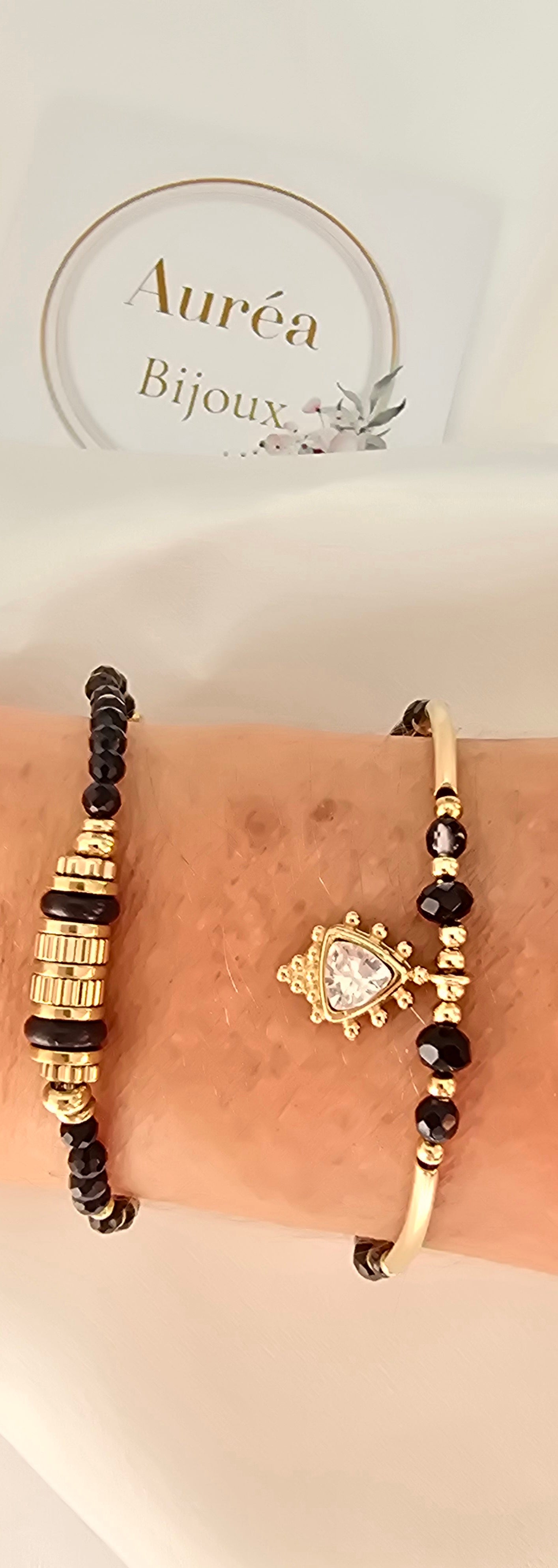 Bracelet NANCY - Ethnique Doré Pierres Naturelles  | Or et Ame Bijoux