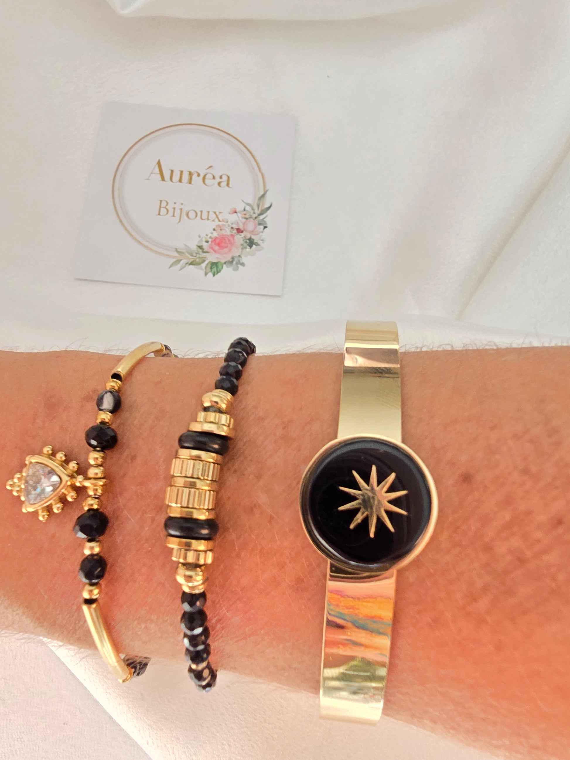 Bracelet RITA  Chaîne Serpent Pierre Naturelle Tourmaline | Or et Ame Bijoux