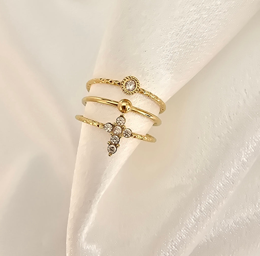 Bague NELLY Strass - Acier Inoxydable | Or et Ame Bijoux