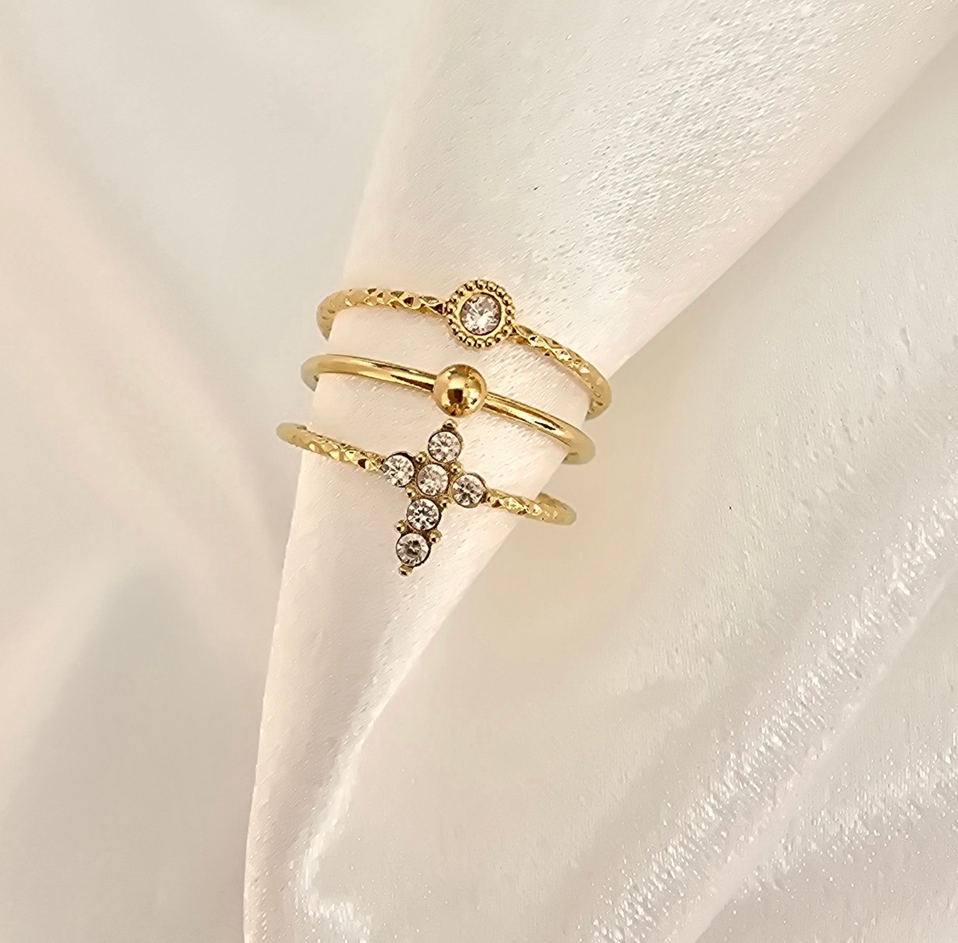 Bague NELLY Strass - Acier Inoxydable | Or et Ame Bijoux