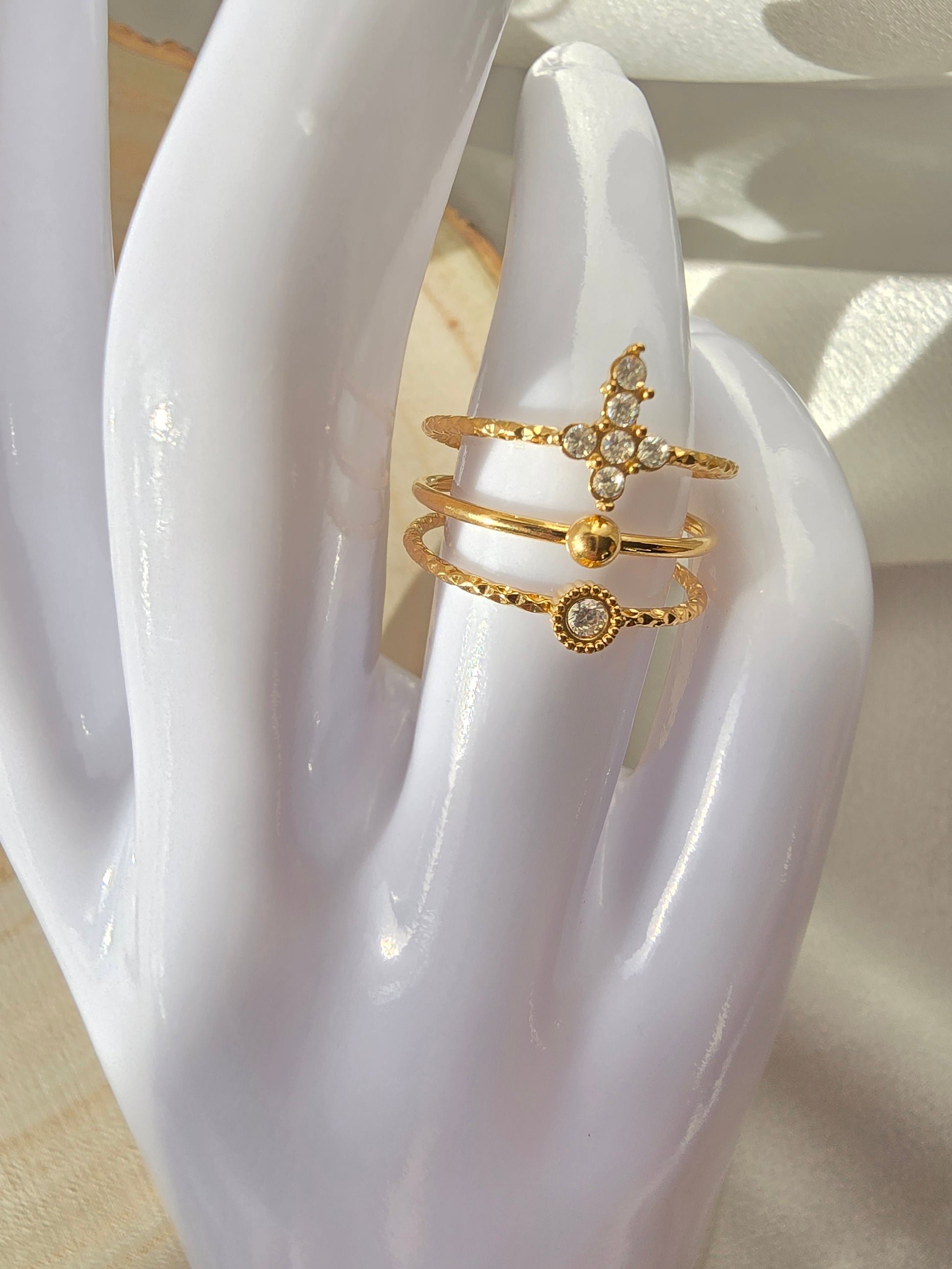 Bague NELLY Strass - Acier Inoxydable | Or et Ame Bijoux