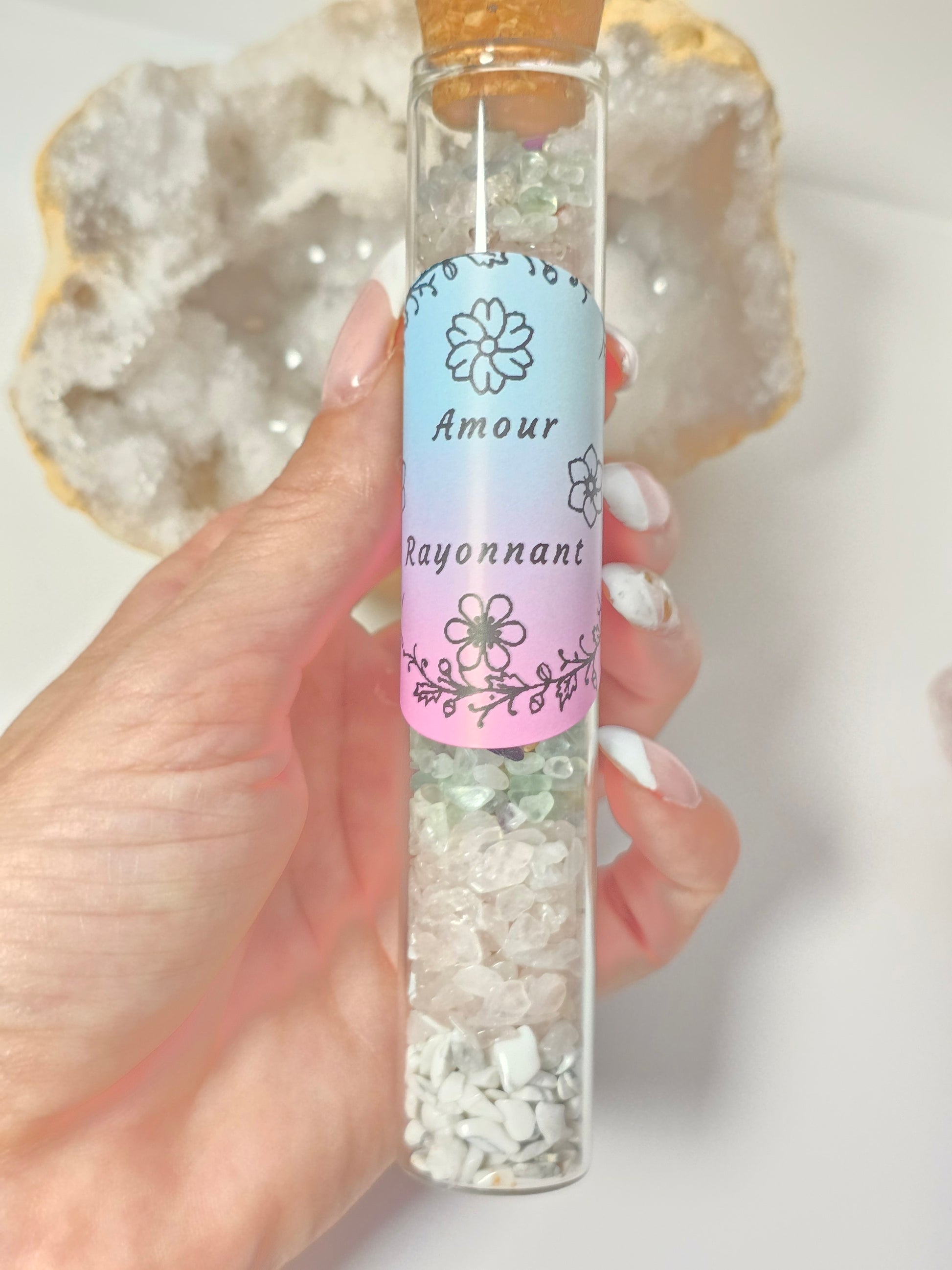 Duo d'Amour - Fiole & Bracelet Cœur Cristallin | Amour Sacré & Paix du Cœur