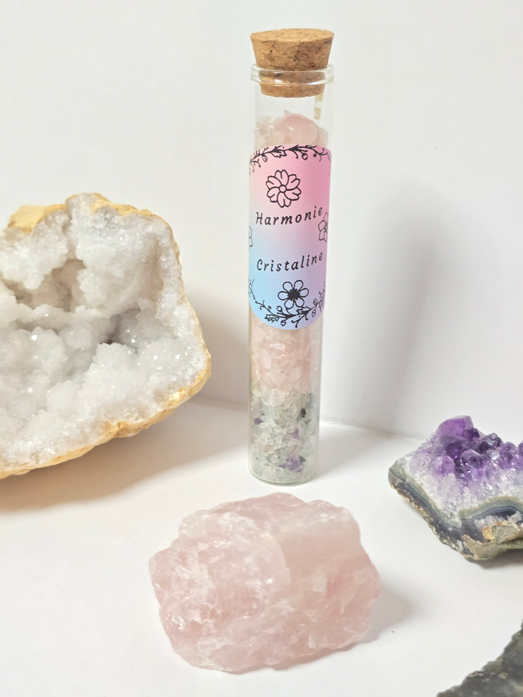 Duo d'Amour - Fiole & Bracelet Cœur Cristallin | Amour Sacré & Paix du Cœur