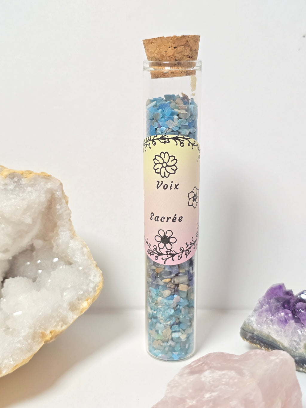 Fiole Voix Sacrée - Sodalite & Apatite Bleue - Expression Authentique