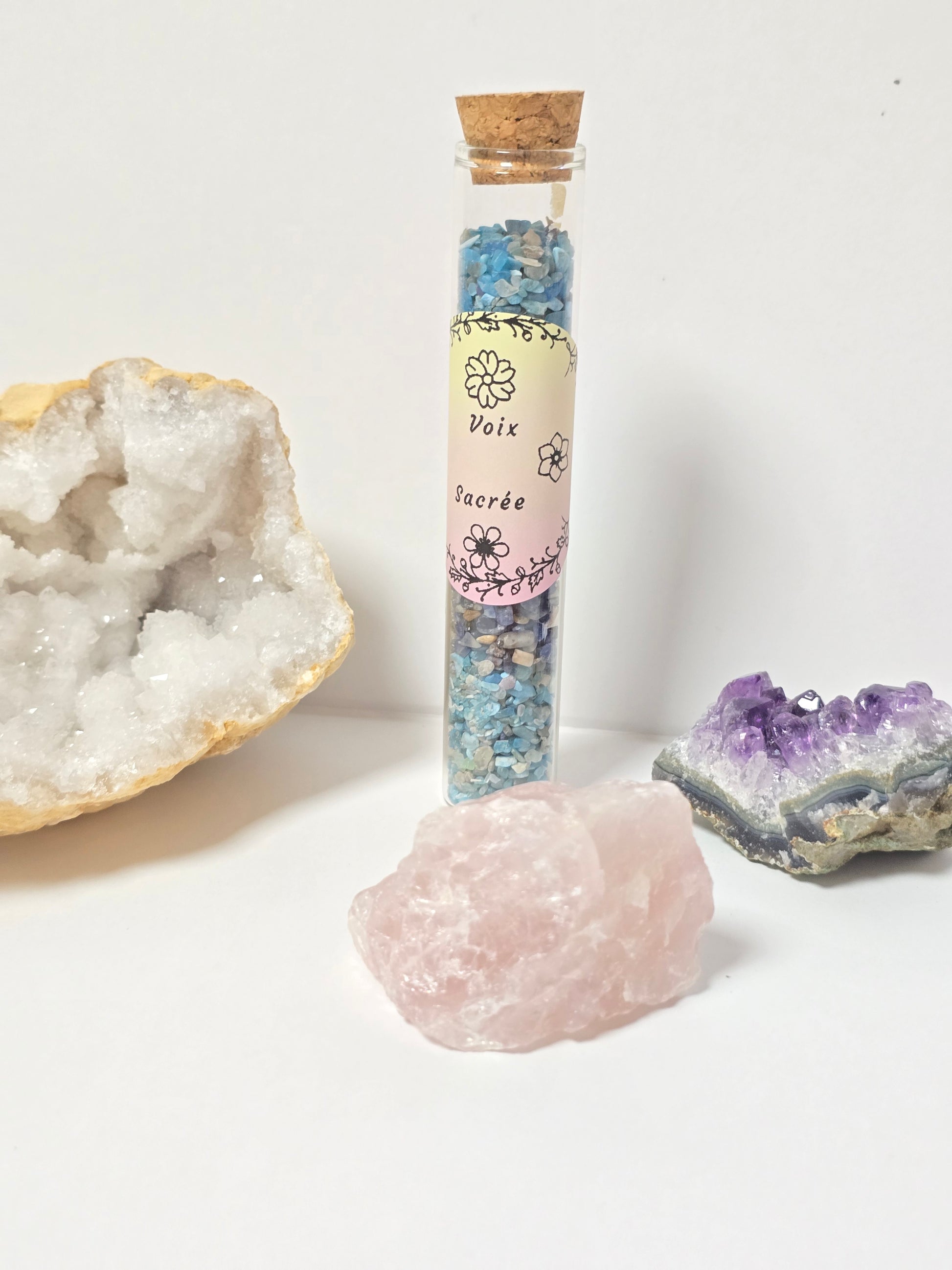 Fiole Voix Sacrée - Sodalite & Apatite Bleue - Expression Authentique