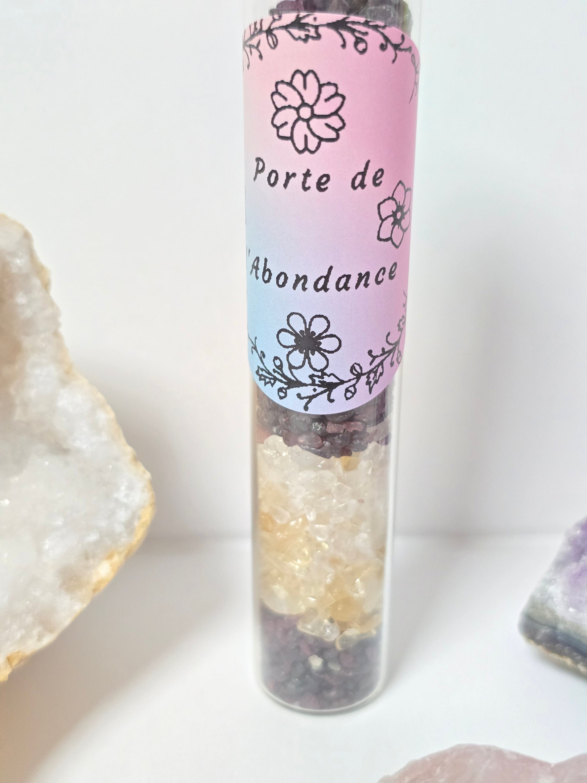 Fiole Porte de l'Abondance - Grenat, Citrine & Cristal de Roche