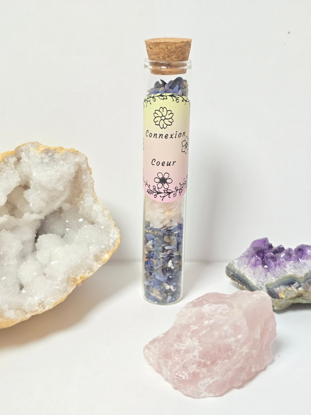 Fiole Conscience du Cœur - Sodalite & Quartz Rose - Vérité & Amour