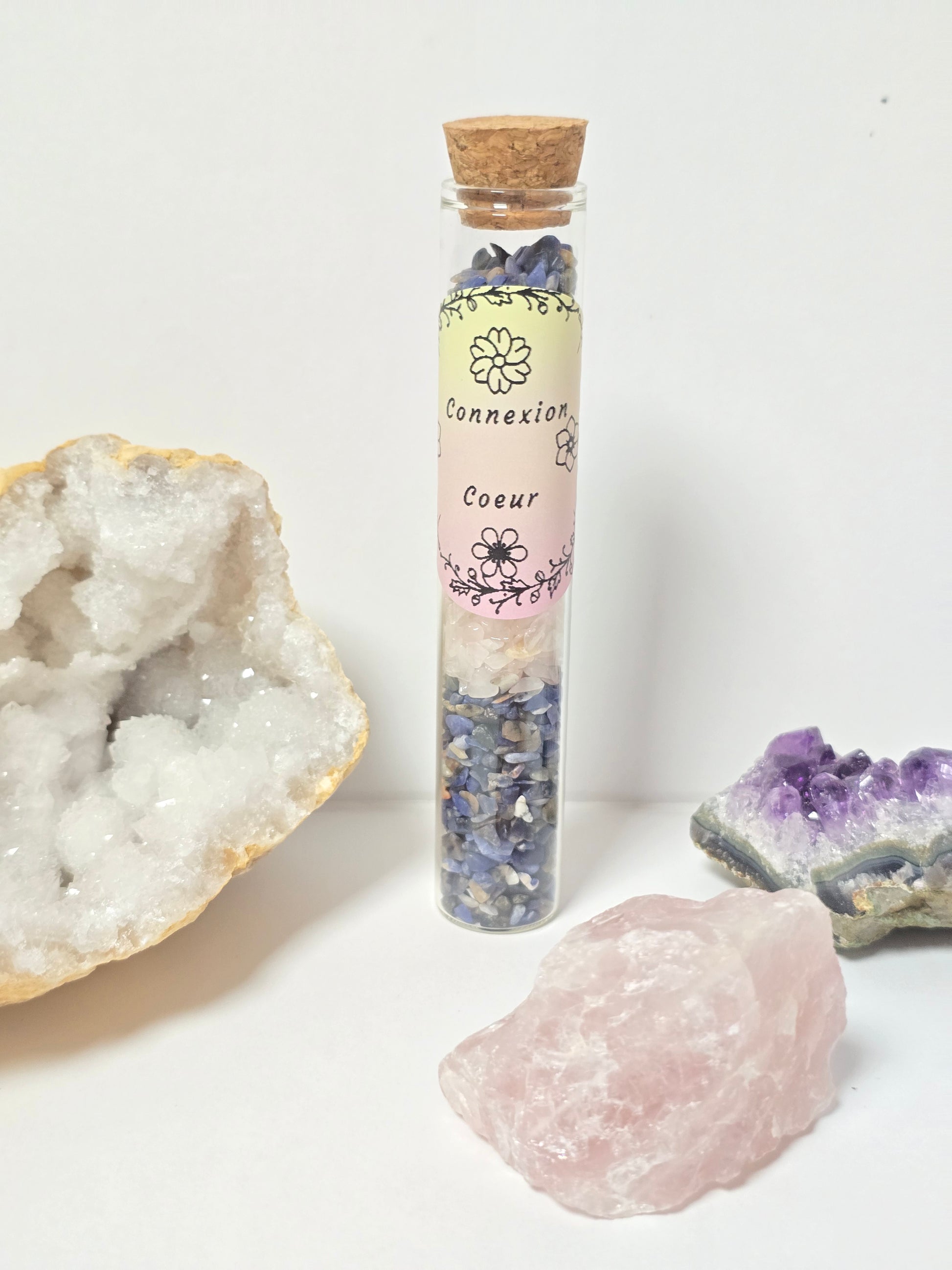 Fiole Conscience du Cœur - Sodalite & Quartz Rose - Vérité & Amour