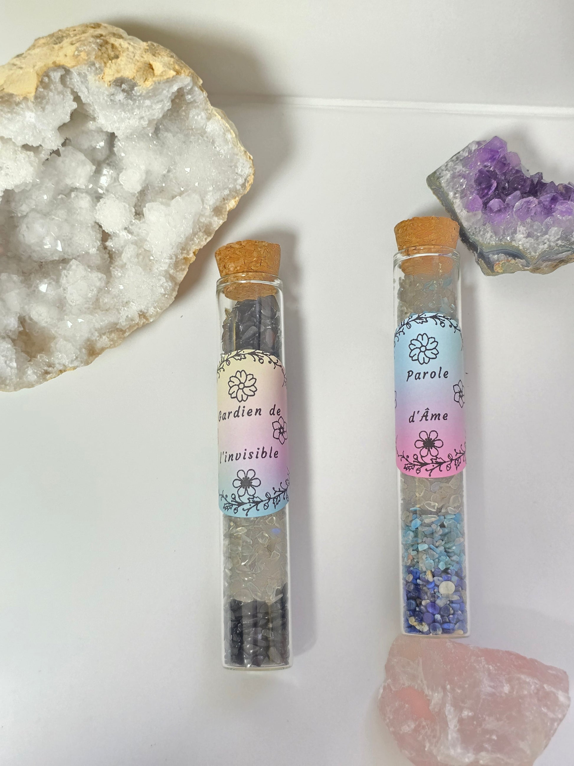 Fiole Gardien de l'Invisible - Œil de Tigre, Labradorite & Obsidienne Noire