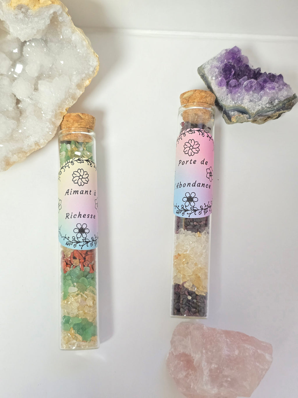 Fiole Porte de l'Abondance - Grenat, Citrine & Cristal de Roche