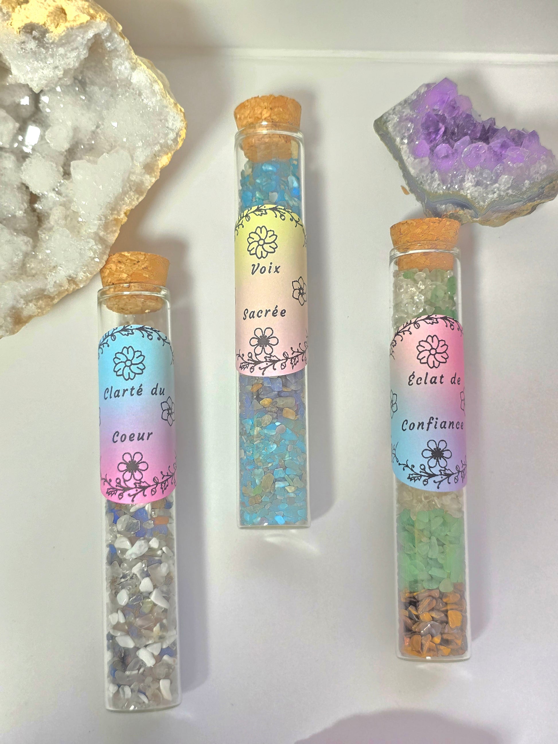 Fiole Éclat de Confiance - Œil de Tigre, Aventurine & Cristal de Roche - Or et Âme Bijoux