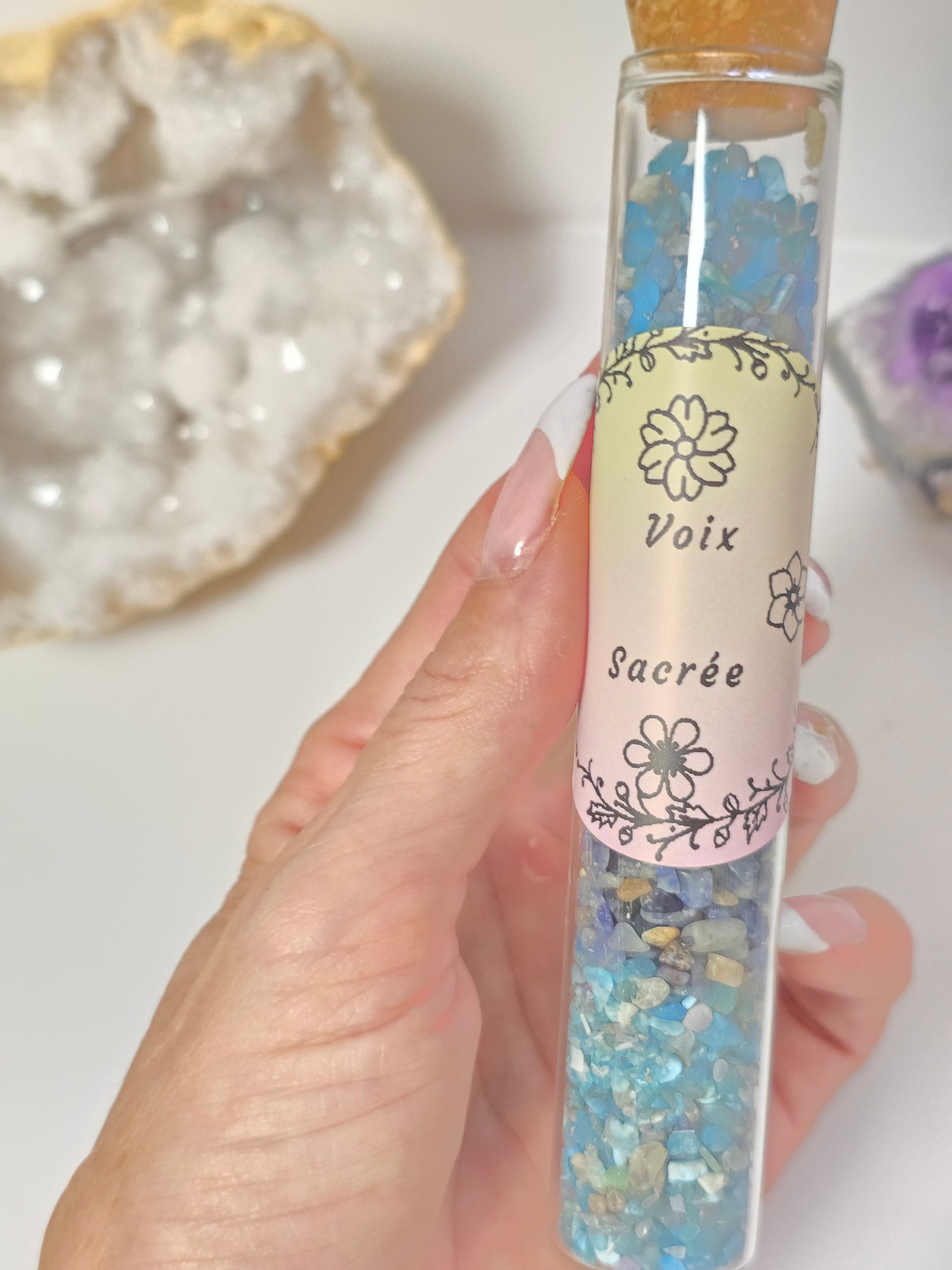 Fiole Voix Sacrée - Sodalite & Apatite Bleue - Expression Authentique