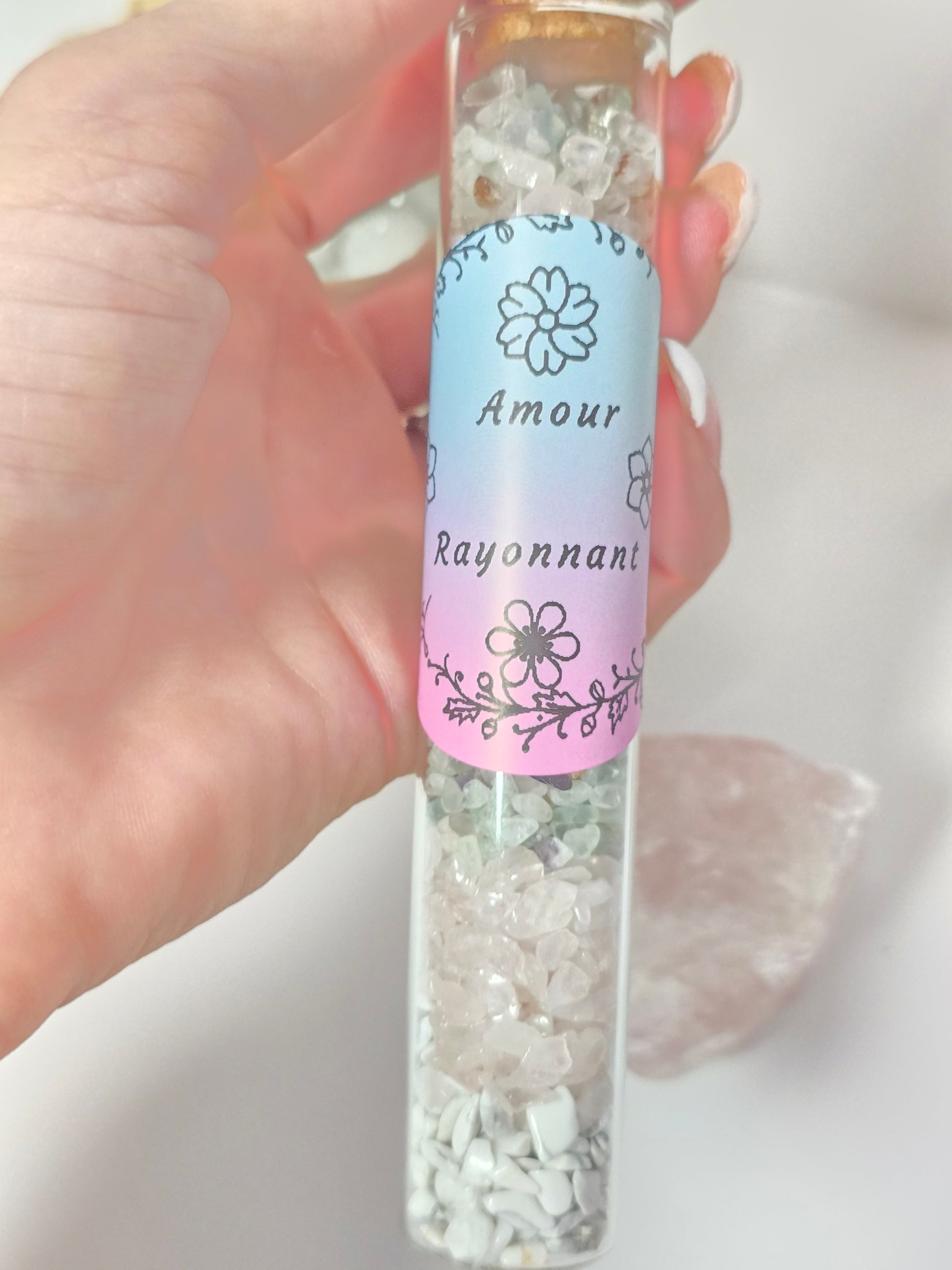 Duo d'Amour - Fiole & Bracelet Cœur Cristallin | Amour Sacré & Paix du Cœur