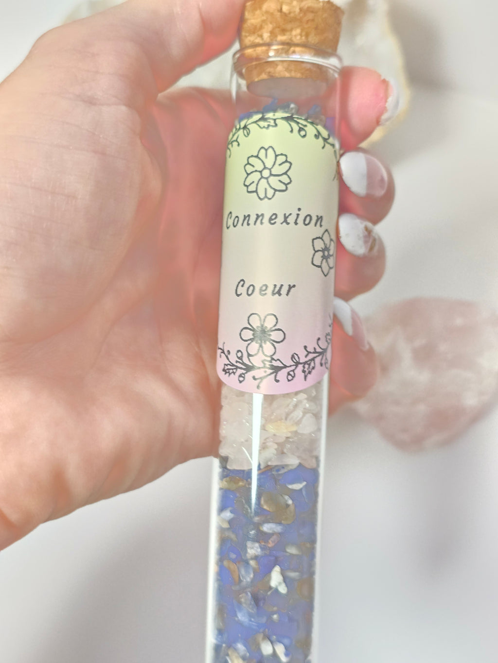 Fiole Conscience du Cœur - Sodalite & Quartz Rose - Vérité & Amour