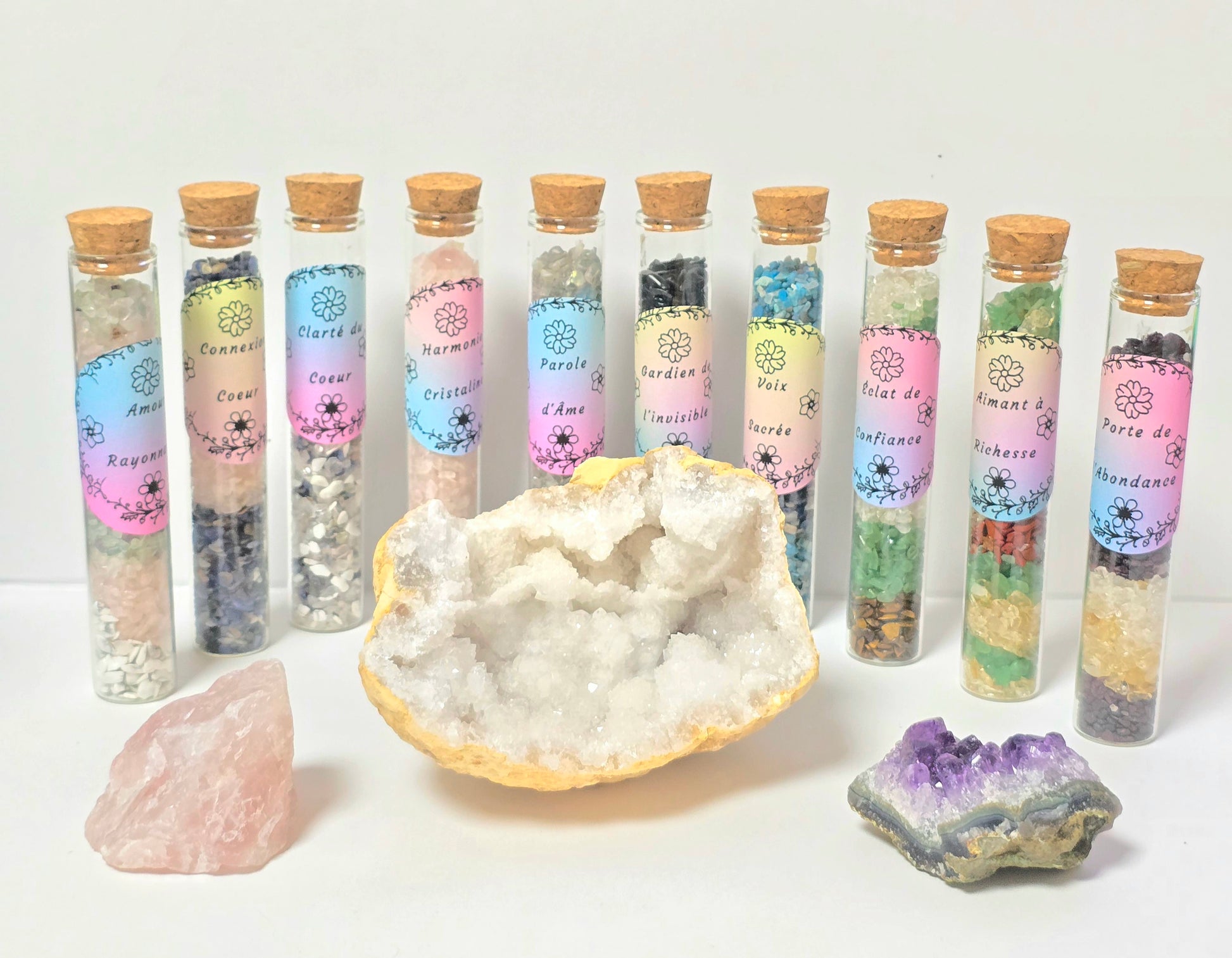 Fiole Conscience du Cœur - Sodalite & Quartz Rose - Vérité & Amour