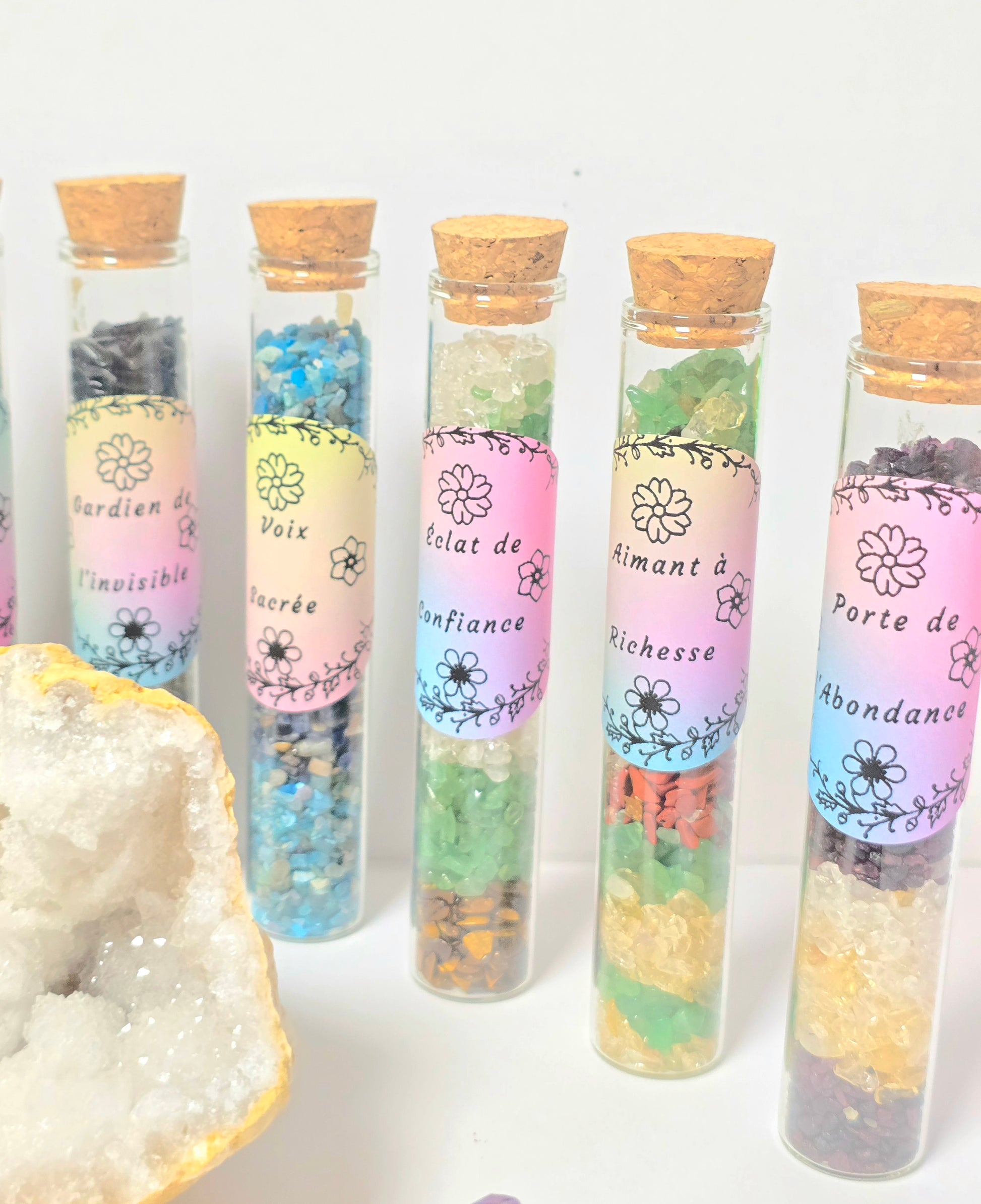 Fiole Éclat de Confiance - Œil de Tigre, Aventurine & Cristal de Roche - Or et Âme Bijoux